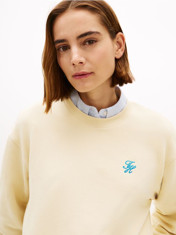 Logo Crew Neck Sweatshirt - White | Tommy Hilfiger