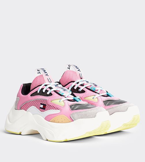 pink and white tommy hilfiger sneakers