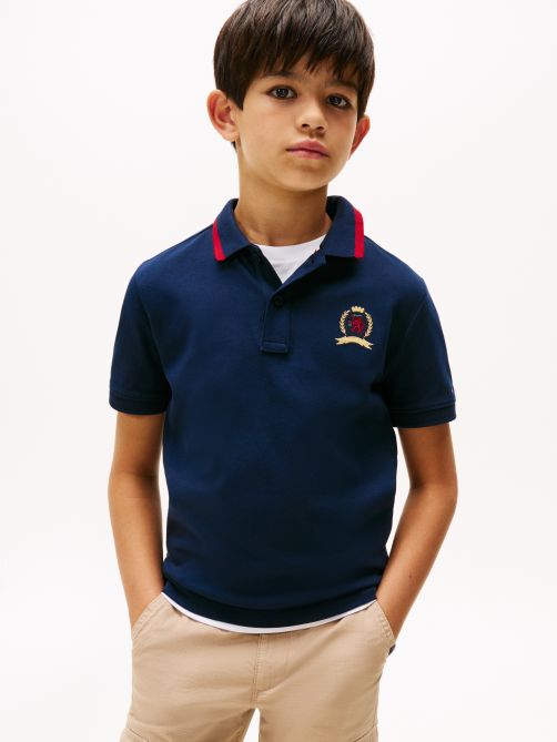 Regular Fit TH Crest Interlock Knit Polo Shirt