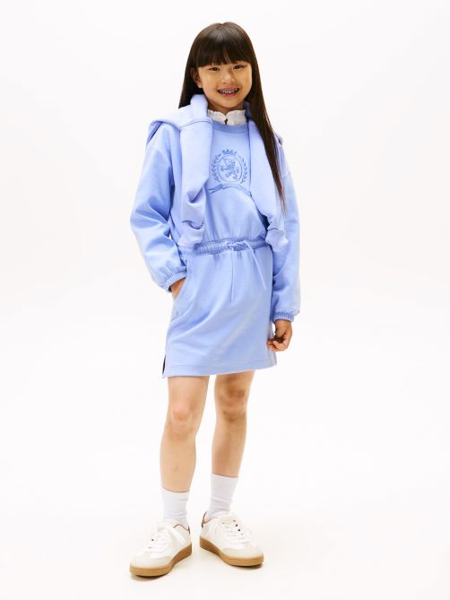 TH Crest Embroidery Interlock Knit Sweatshirt Dress