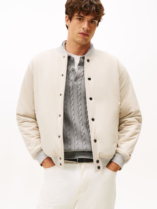 Varsity Crest Embroidery Reversible Bomber Jacket