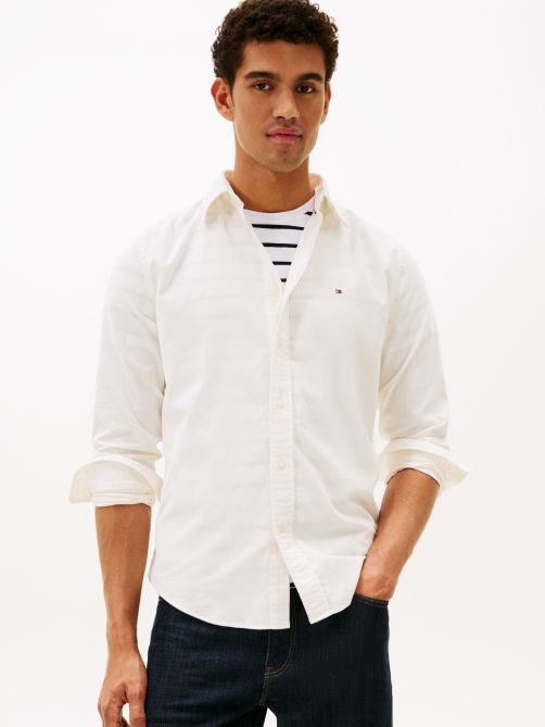 Regular Fit Flag Embroidery Corduroy Shirt