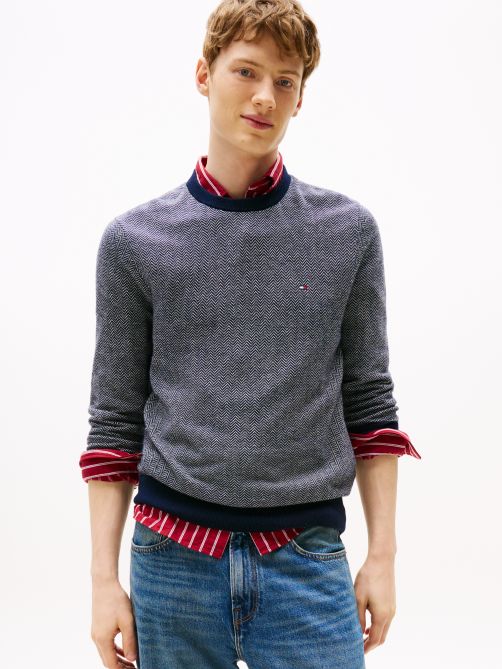 Herringbone Knit Jumper with Cashmere