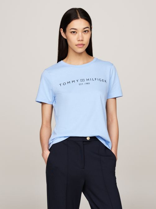 Navy blue tommy hilfiger t shirt women's deals
