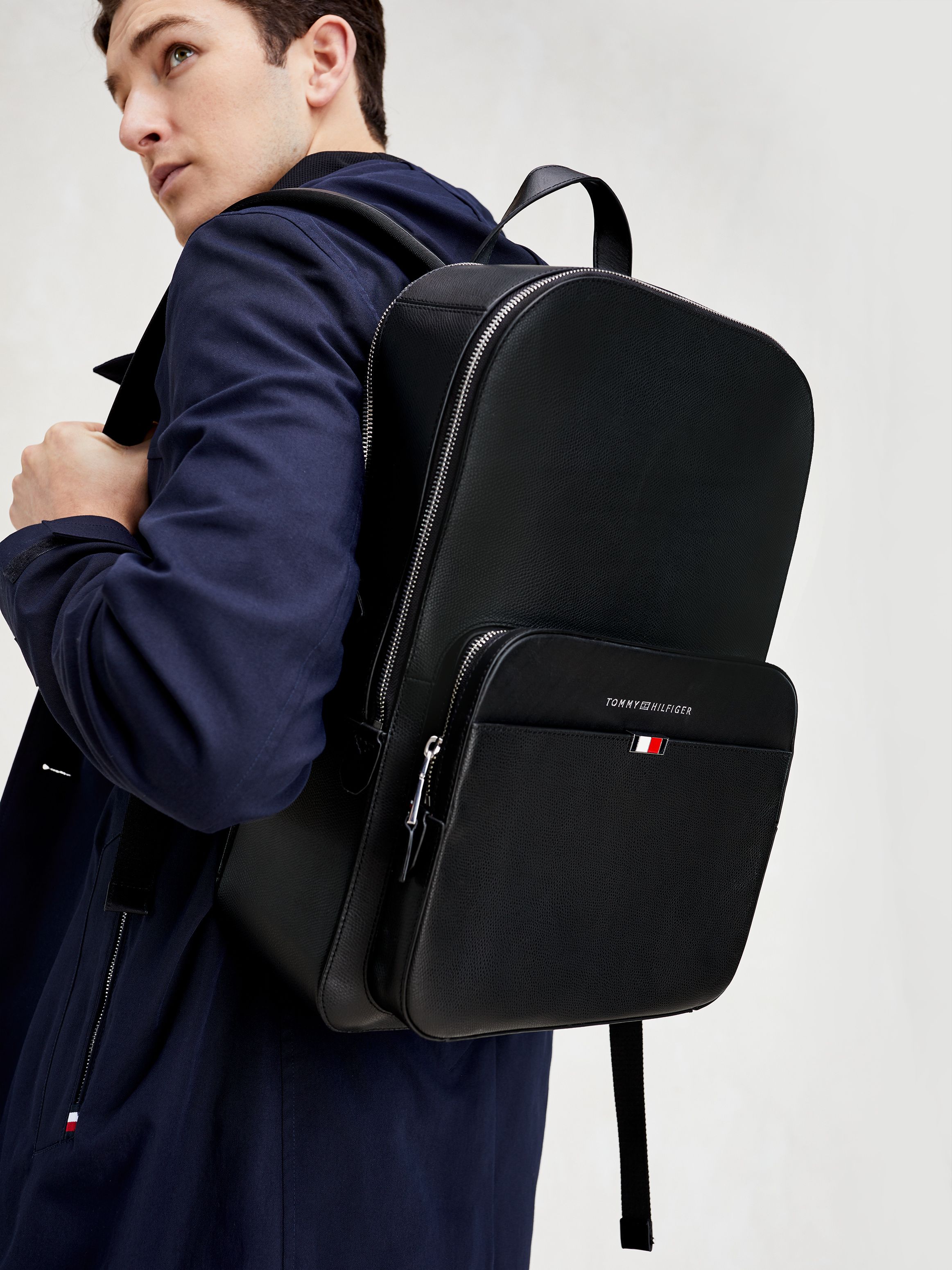 tommy backpack leather