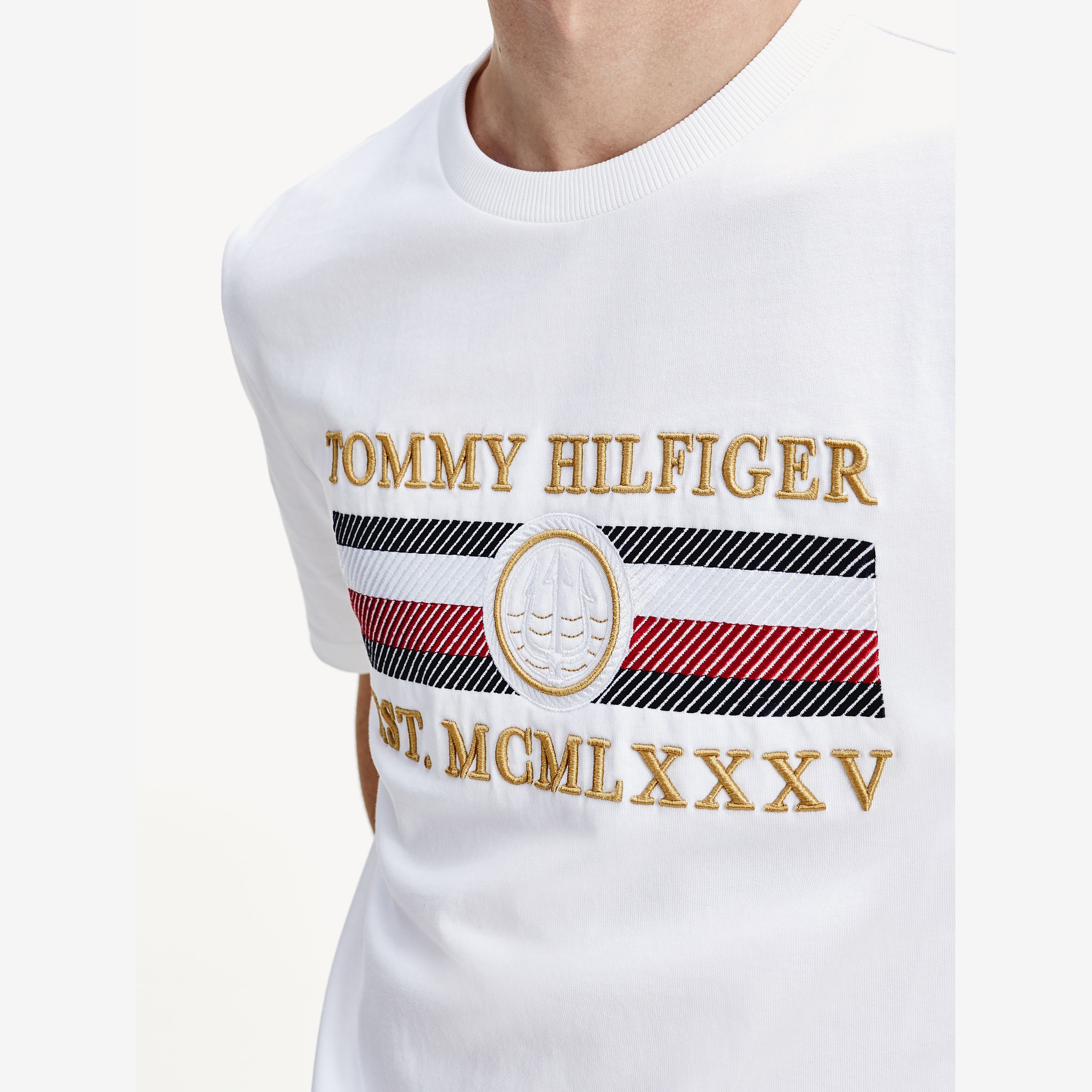 tommy hilfiger signature tape cuff sweatshirt