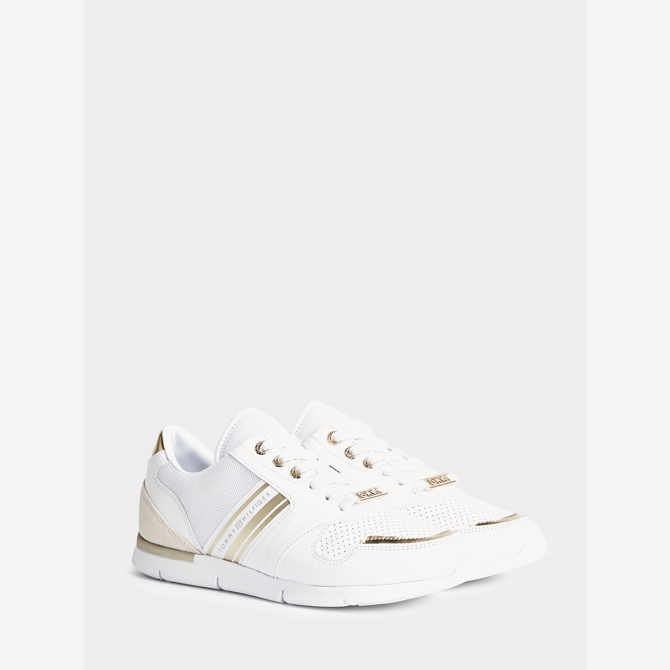 tommy hilfiger metallic panel platform trainers