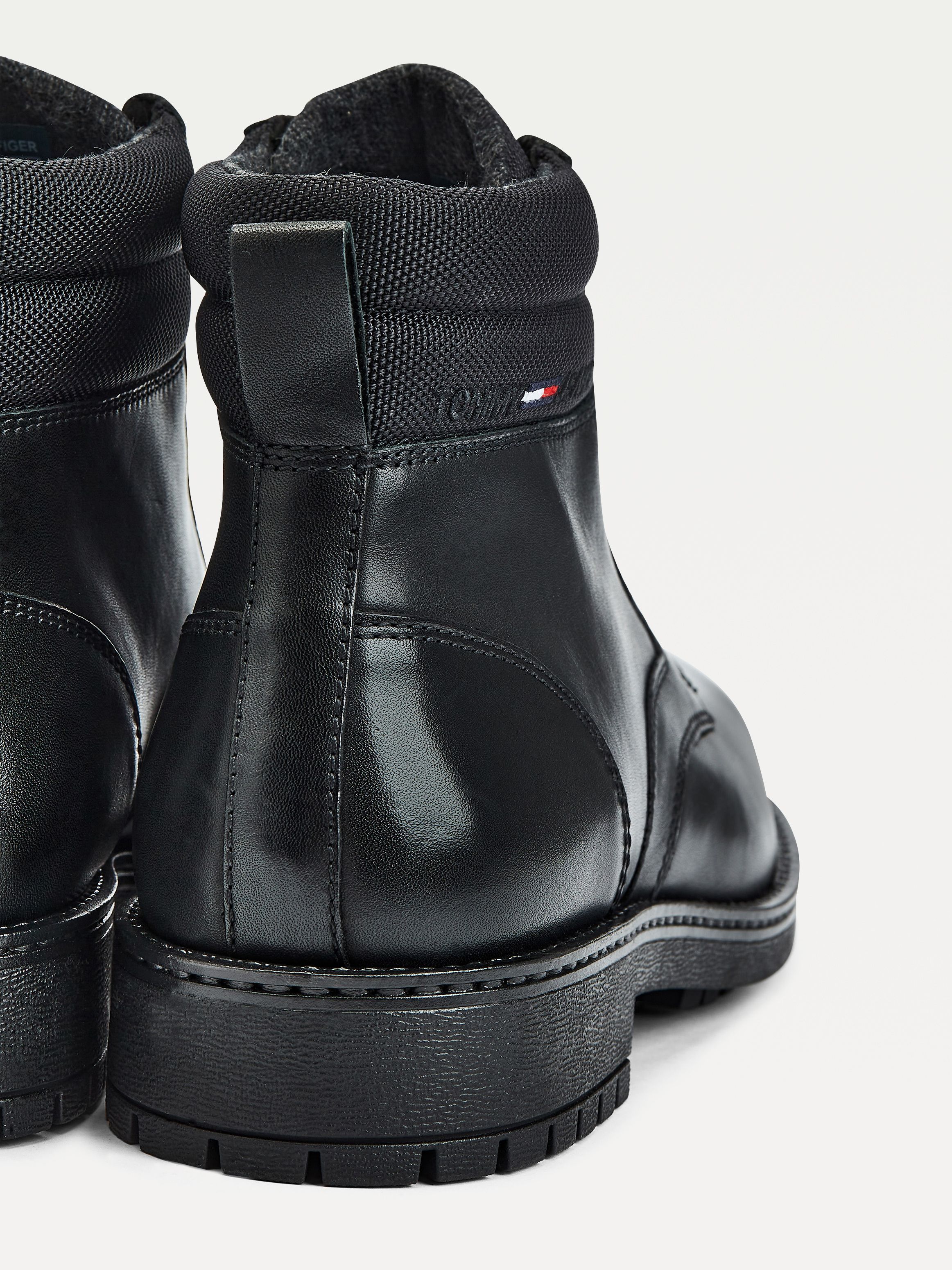 leather cleat lace up boots