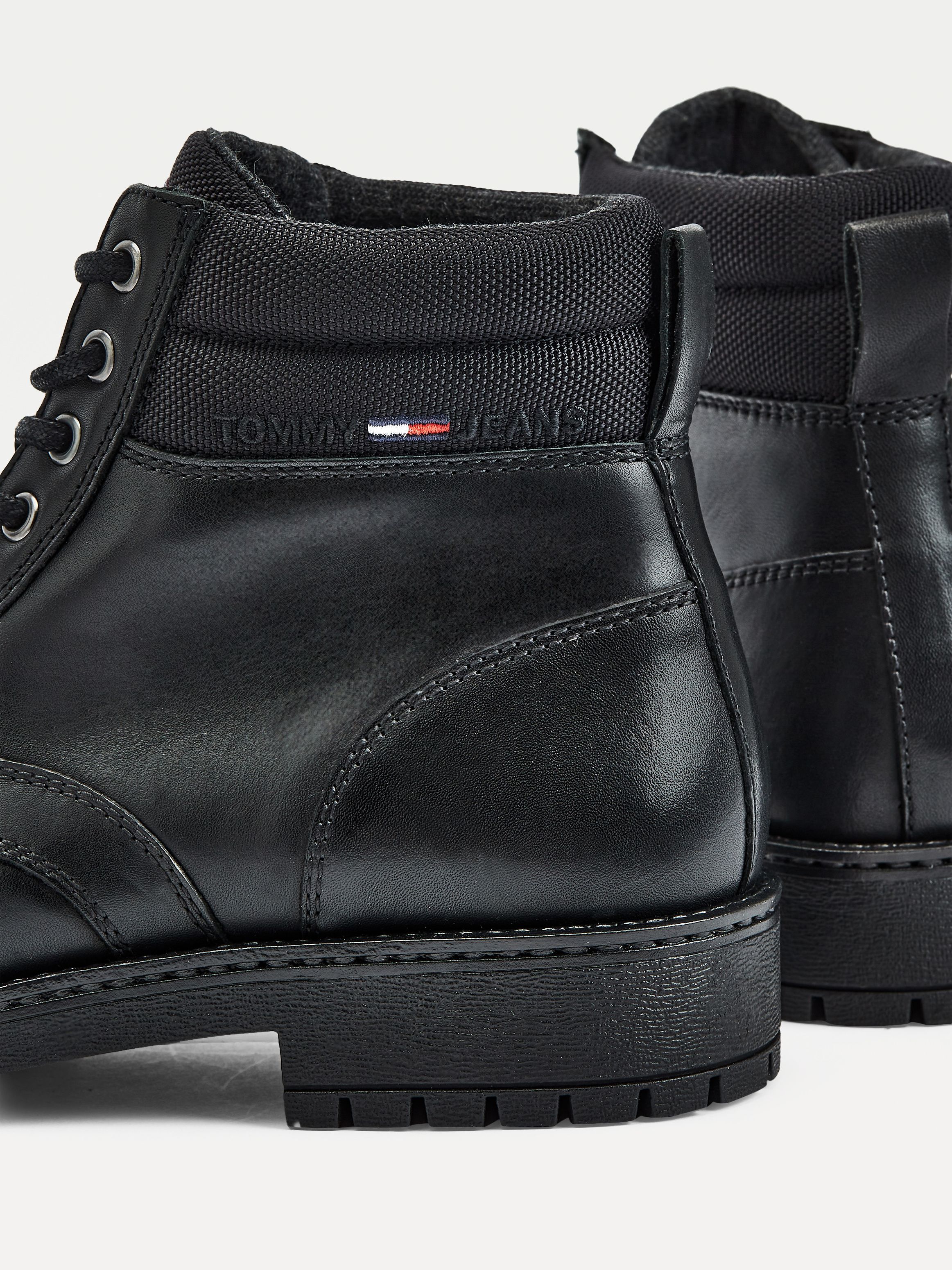 leather cleat lace up boots