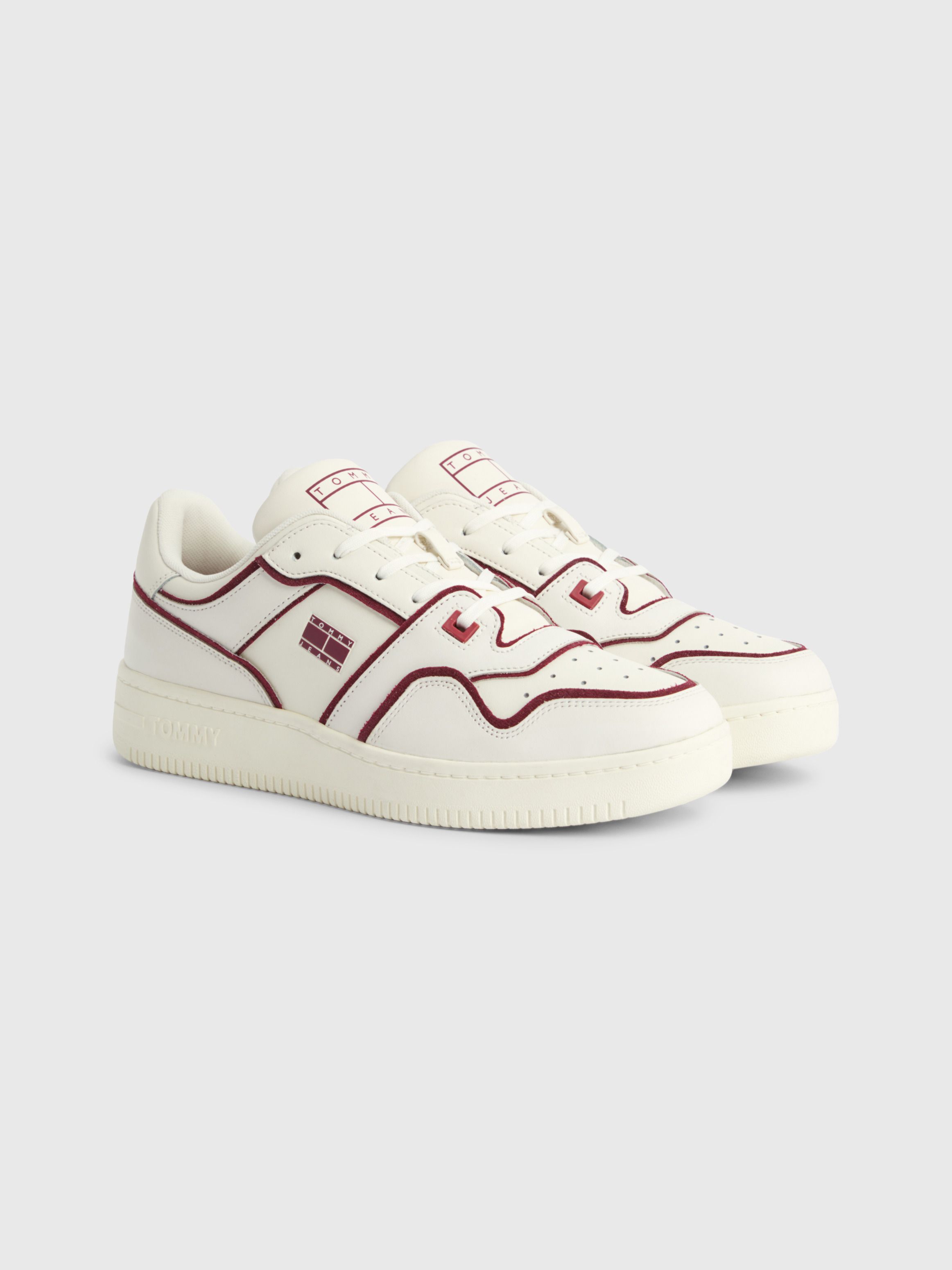 Tonal Piping Leather Basketball Trainers | Tommy Hilfiger