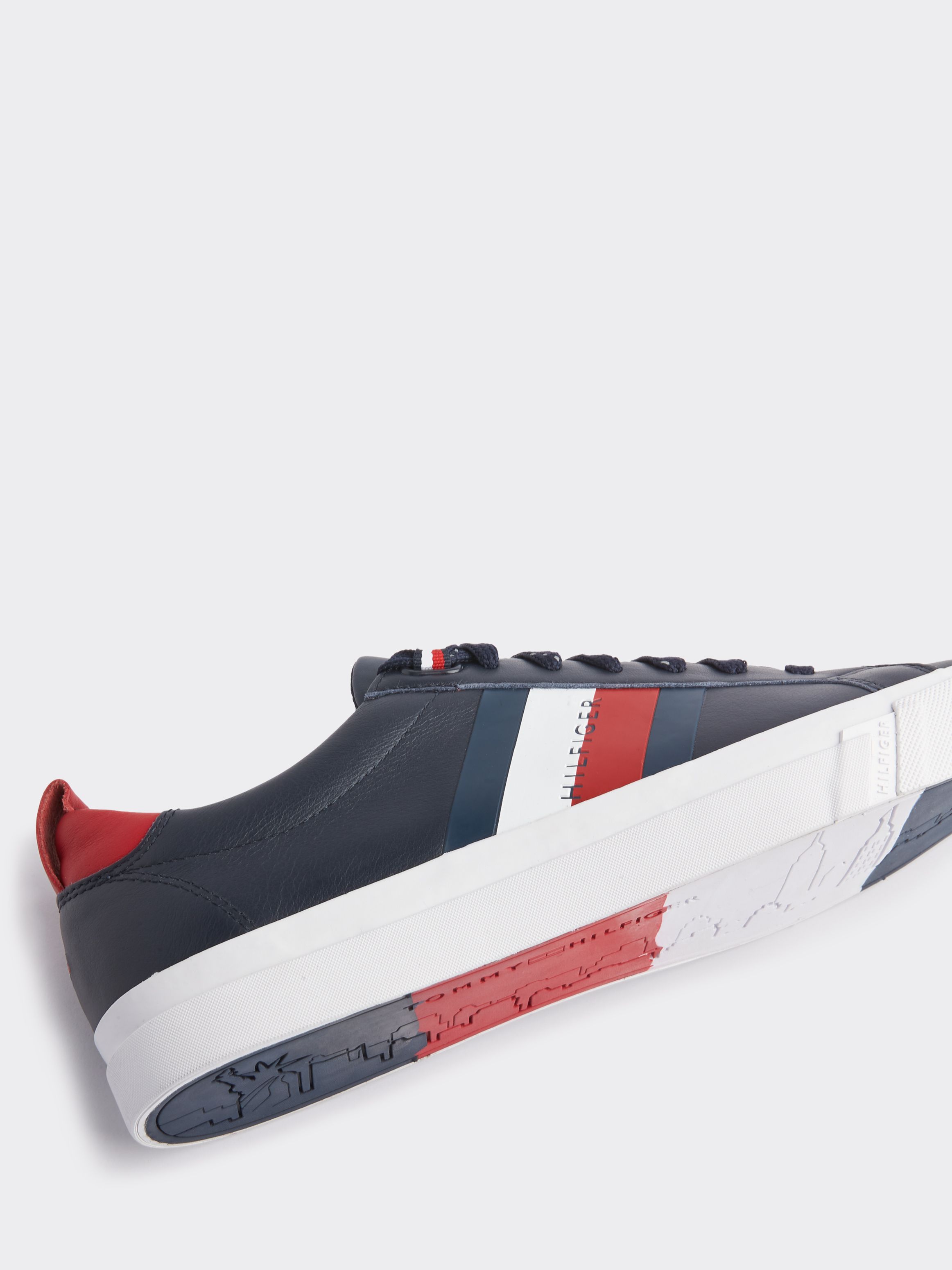 tommy hilfiger flag detail leather