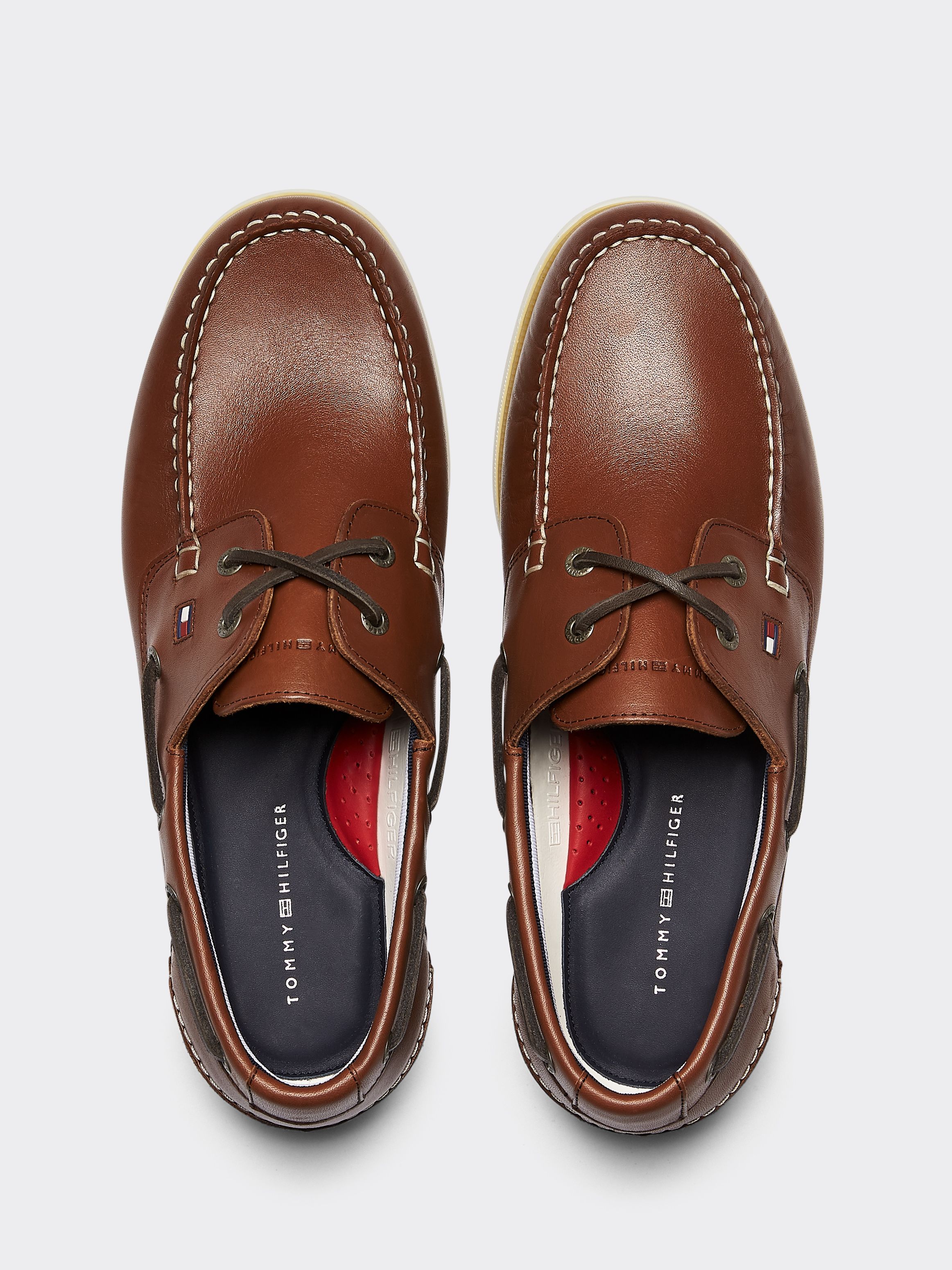 tommy hilfiger leather boat shoes