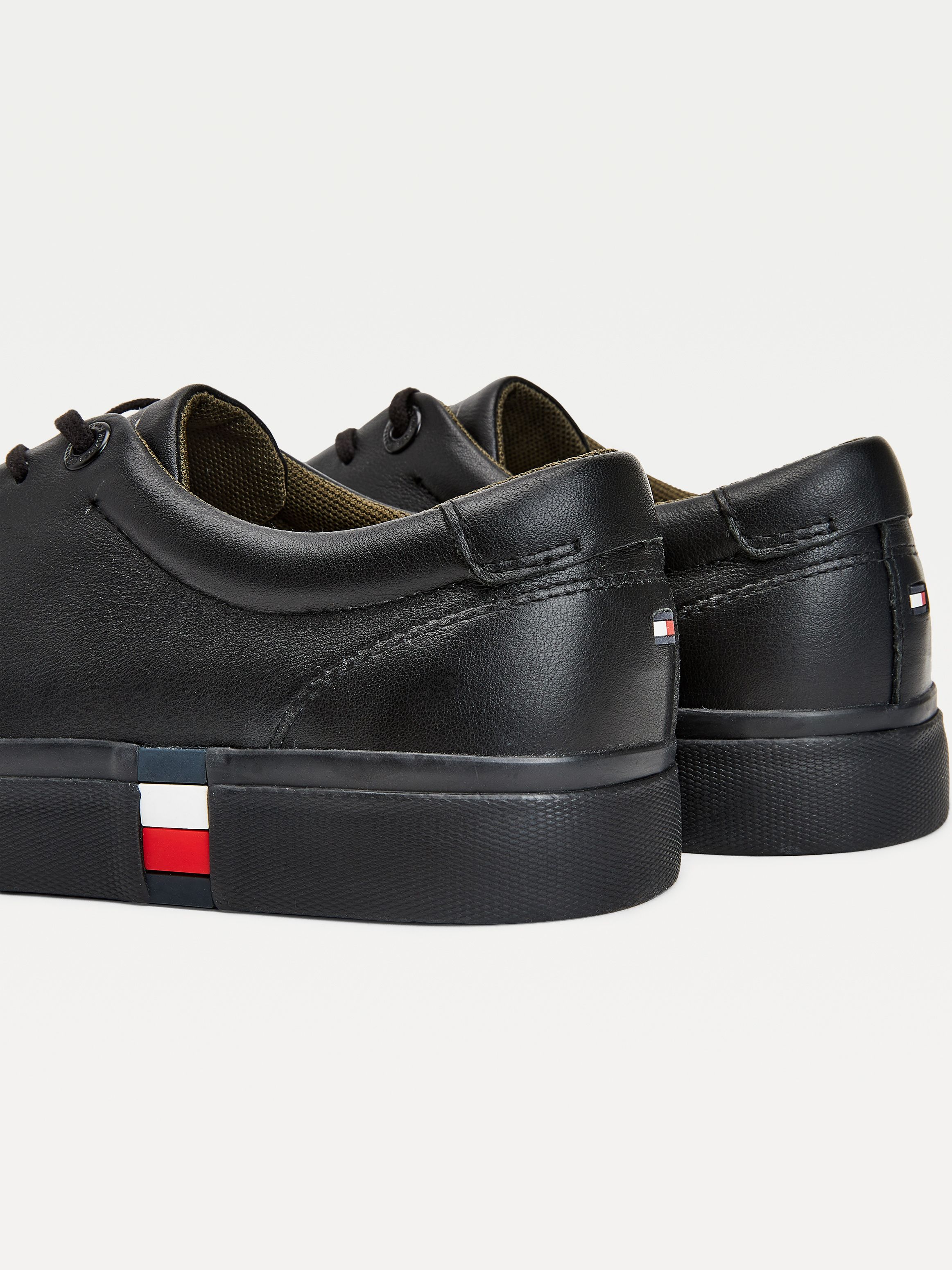 essential vulcanised leather trainers
