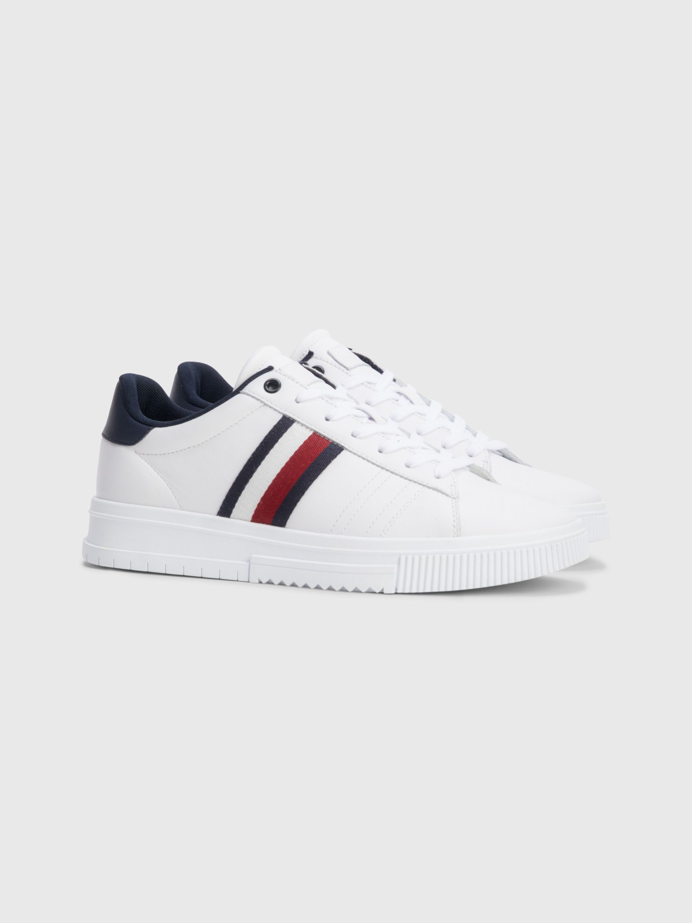Leather Signature Tape Cupsole Trainers | Tommy Hilfiger