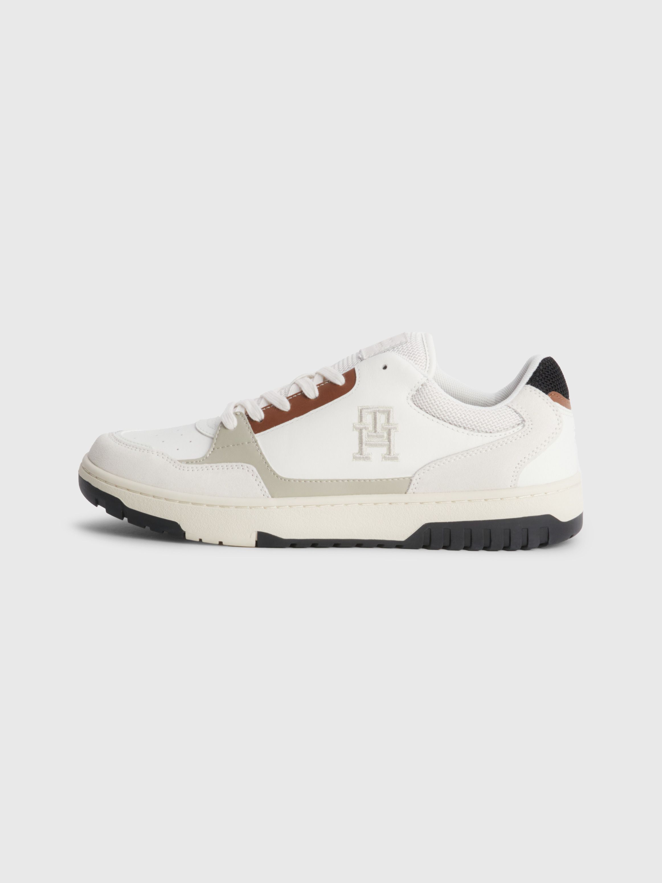 Mixed Panel Monogram Basketball Trainers | Tommy Hilfiger