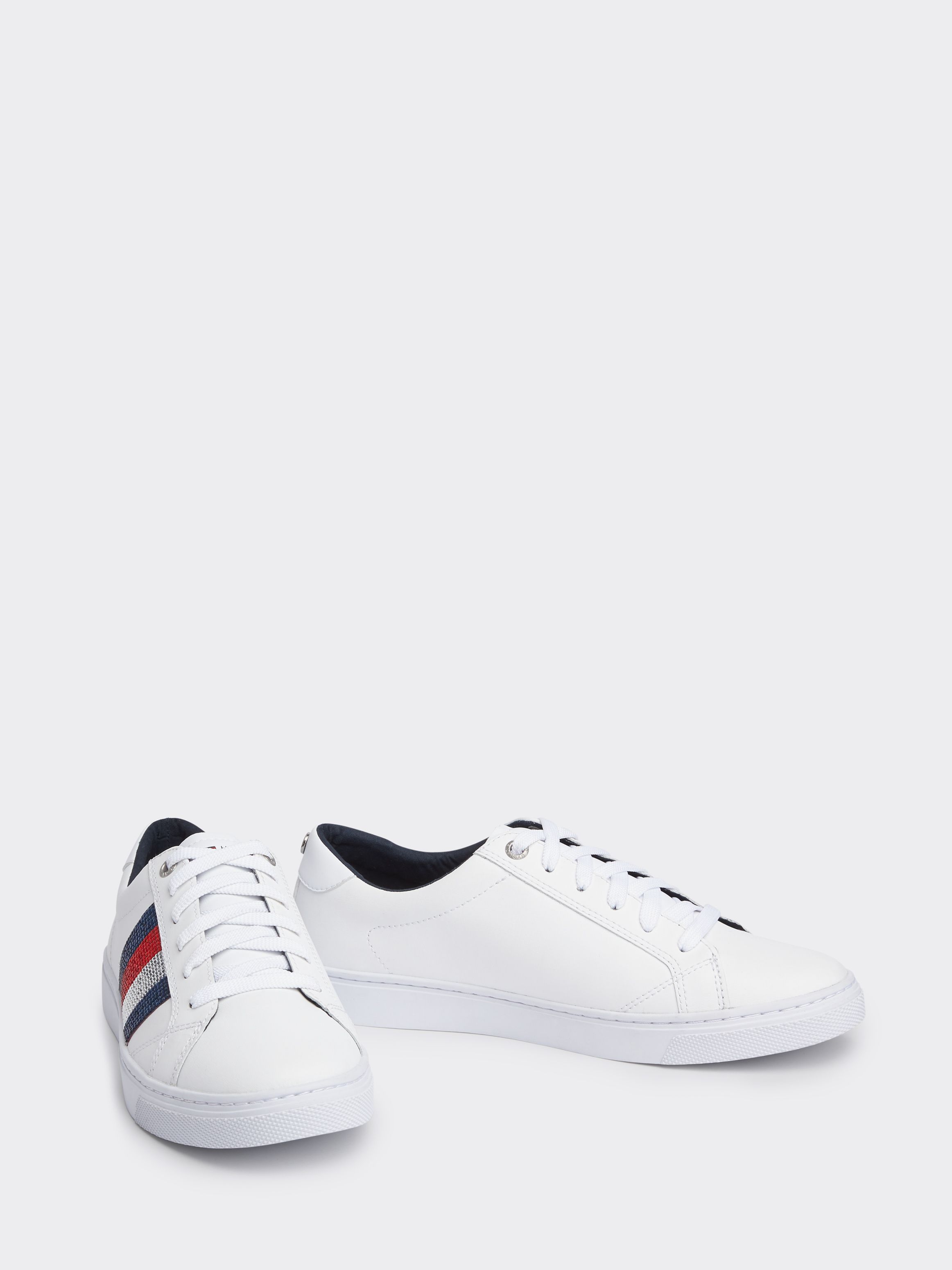 tommy hilfiger classic glitter leather trainers