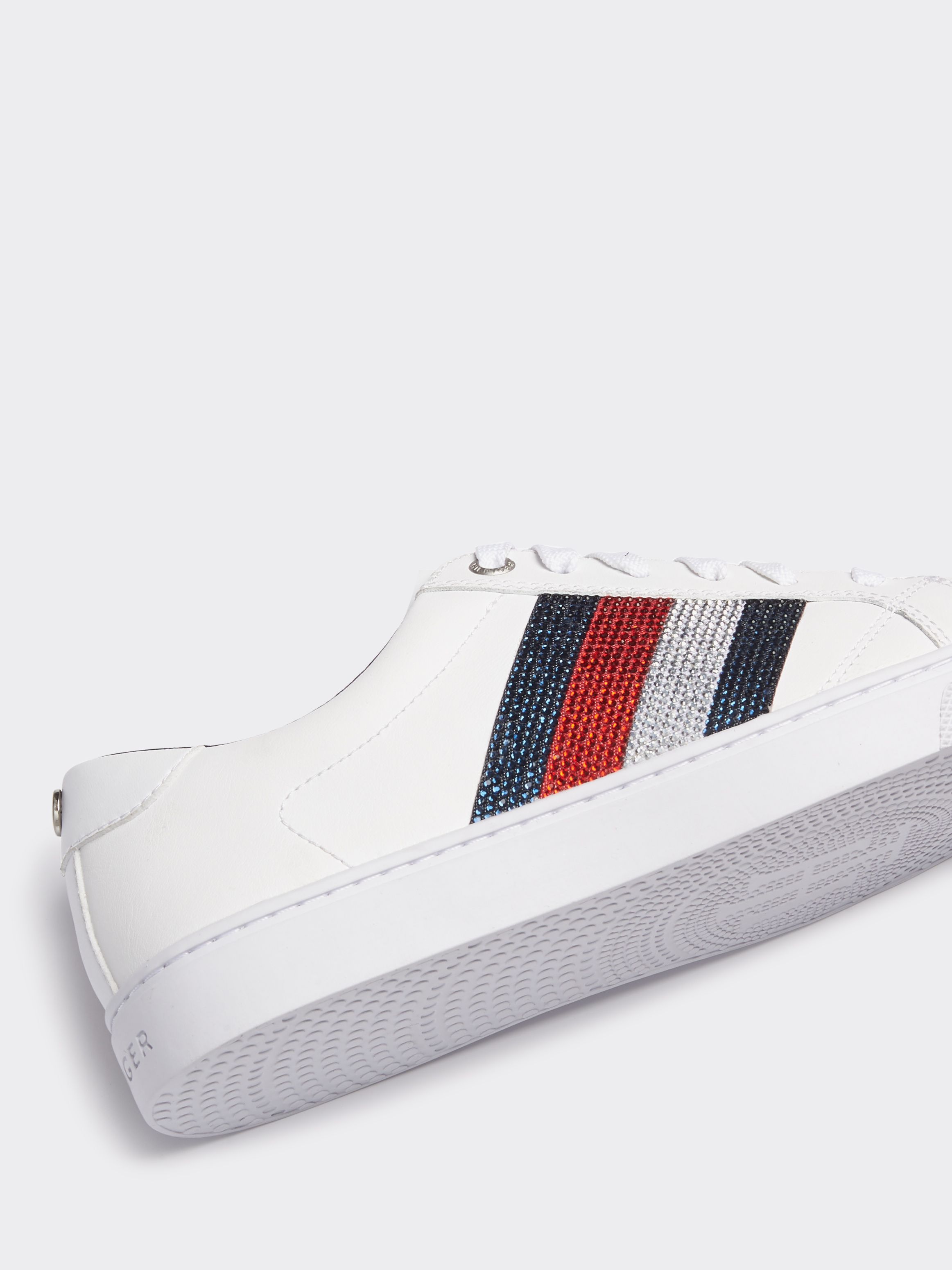 tommy hilfiger classic glitter leather trainers