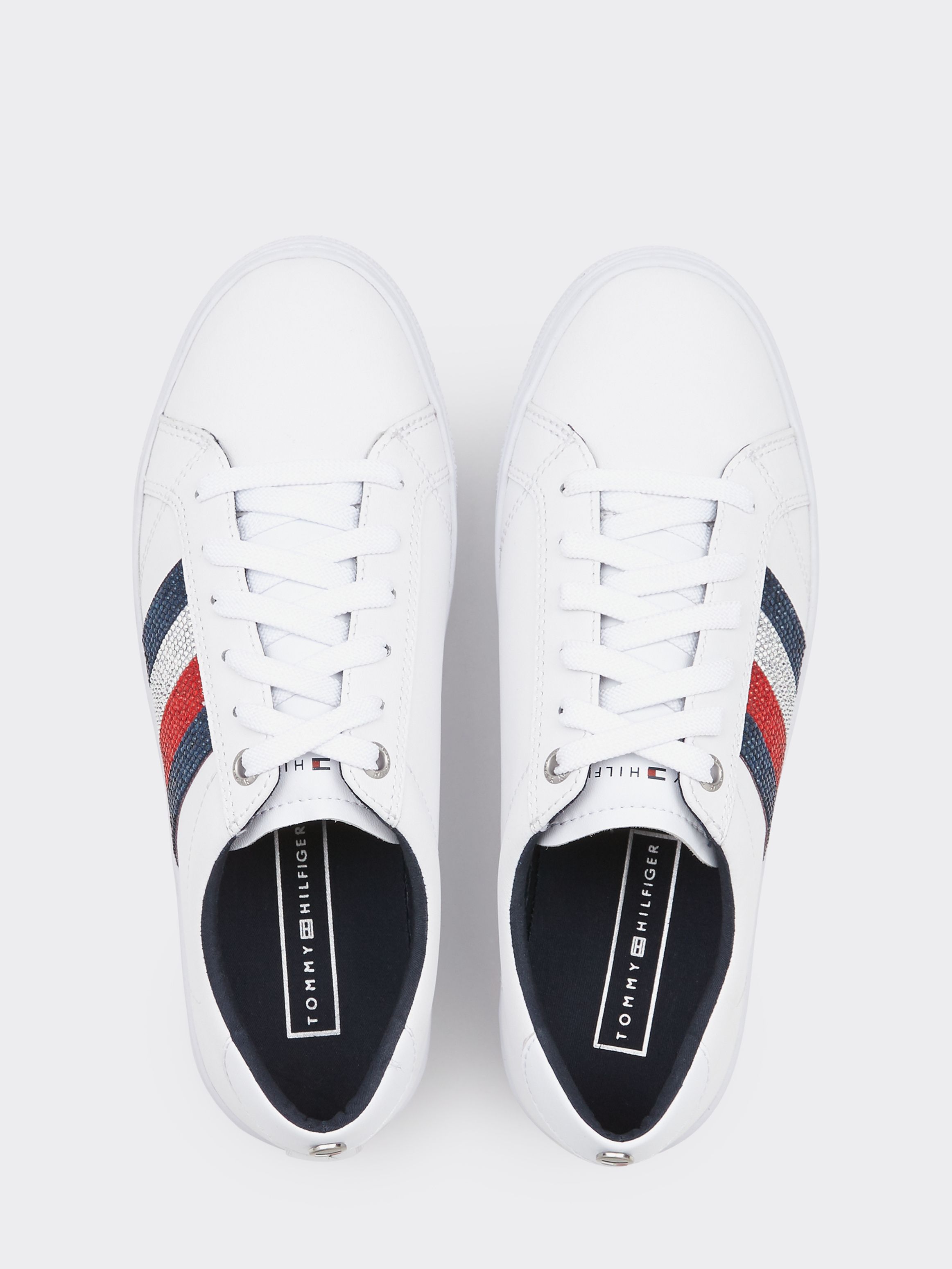 tommy hilfiger classic glitter leather trainers