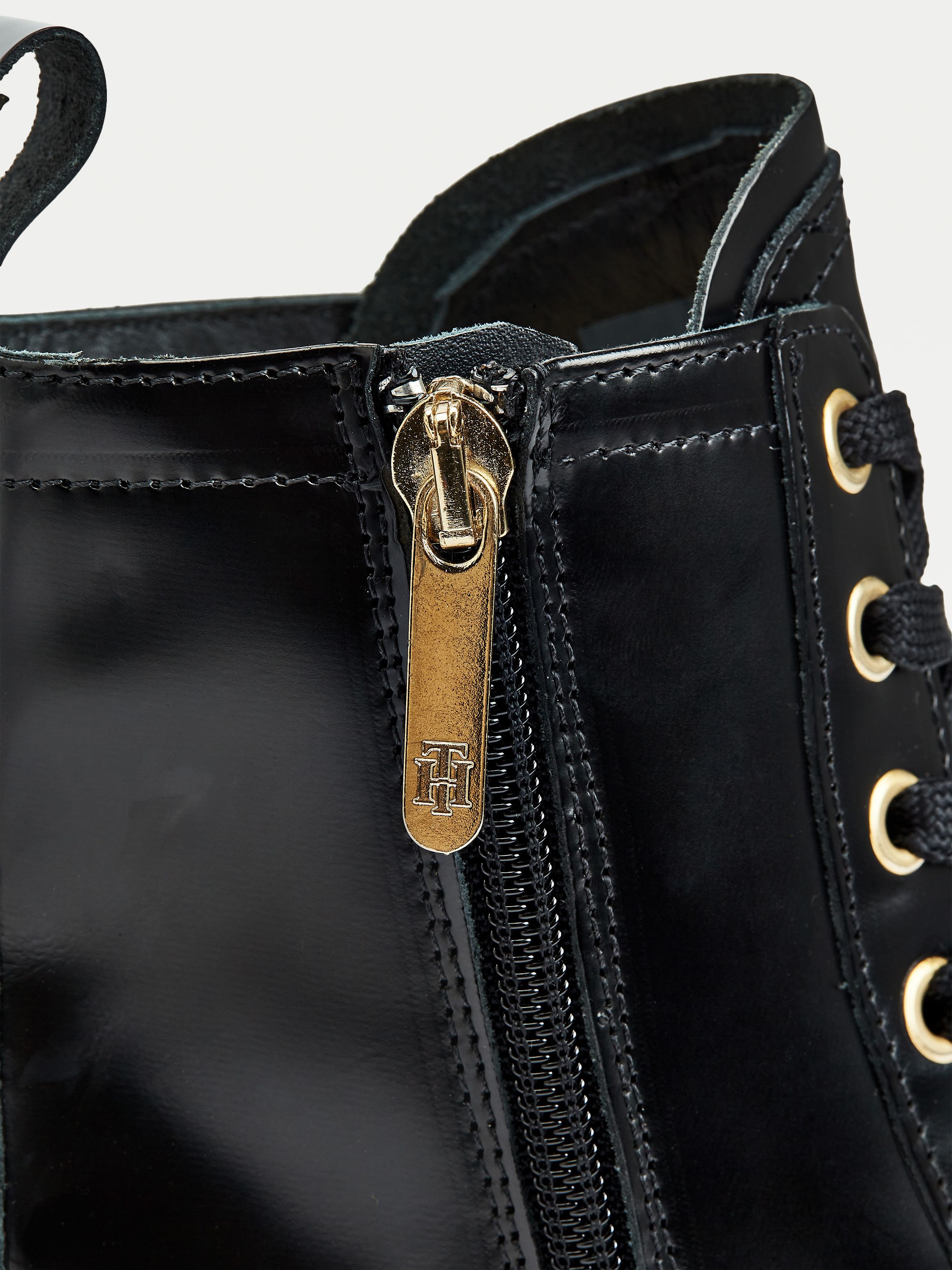 leather lace up cleat boots
