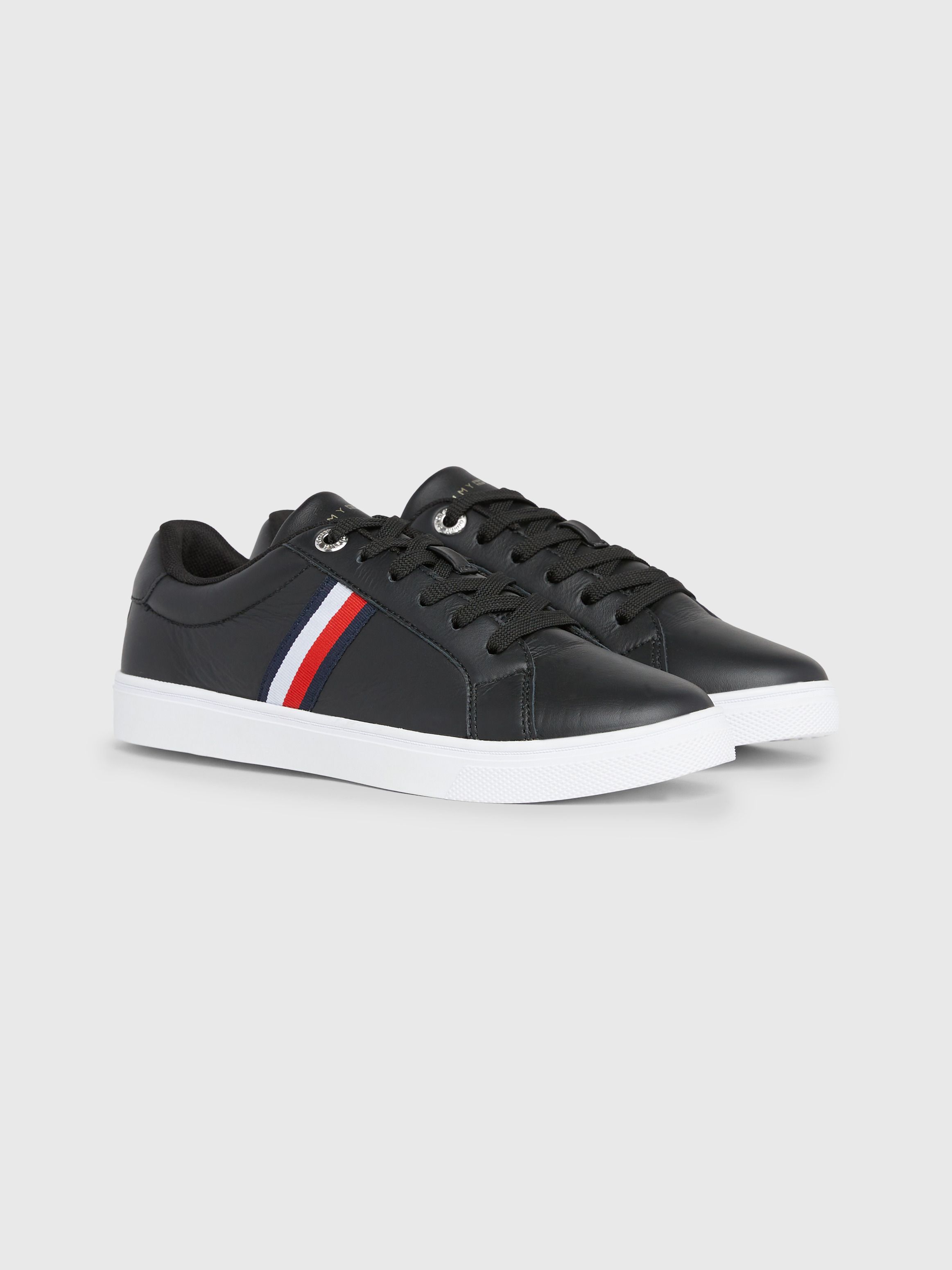 Essential Global Stripe Leather Trainers | Tommy Hilfiger