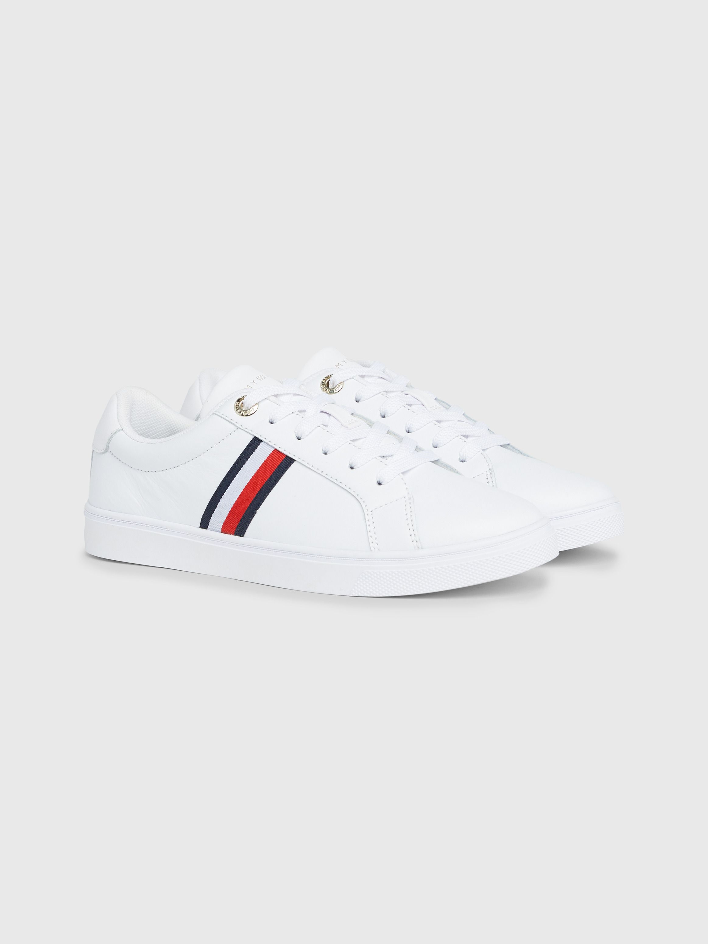 Essential Global Stripe Leather Trainers | Tommy Hilfiger