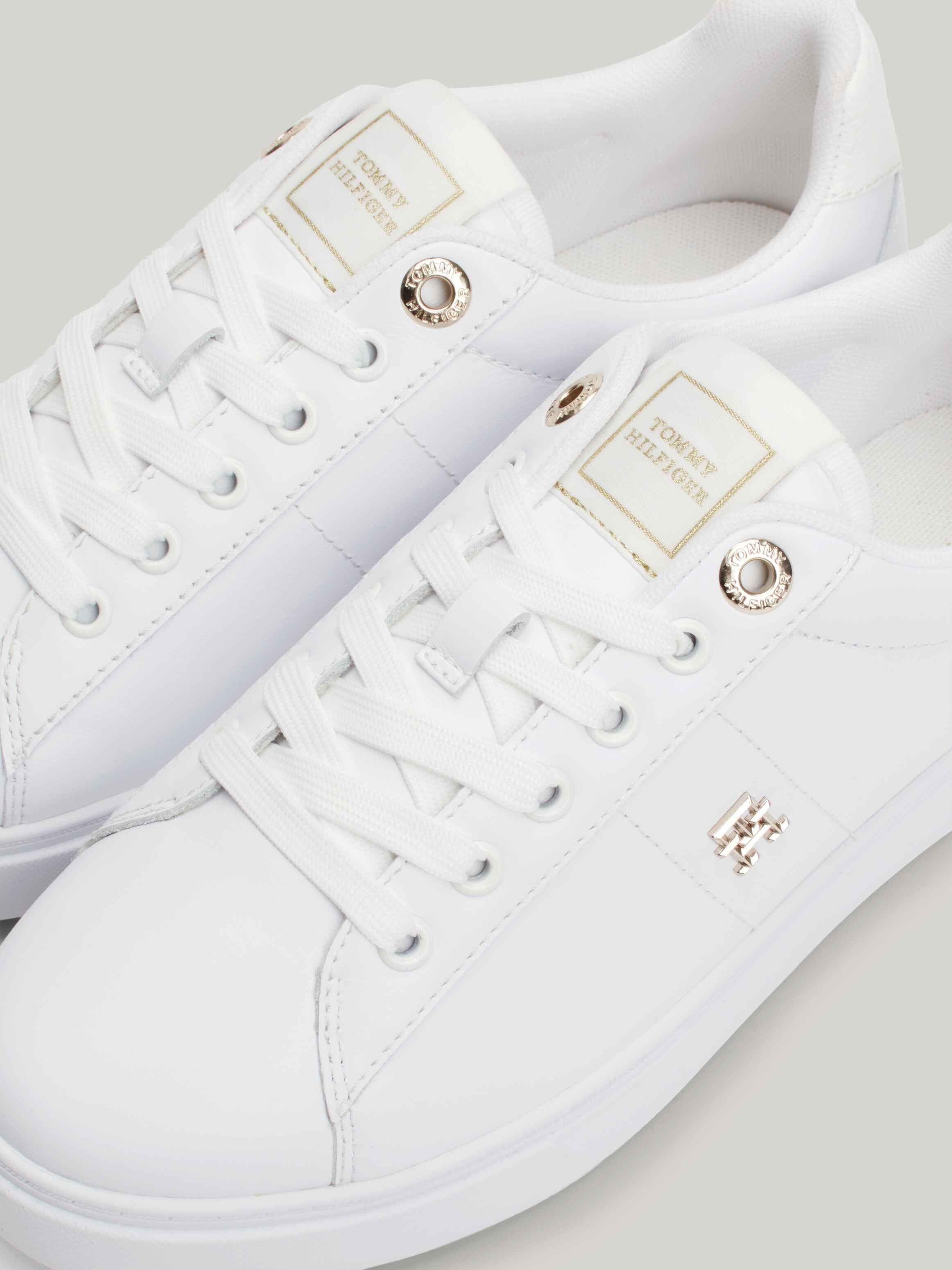 Essential Elevated Leather Court Trainers | Tommy Hilfiger
