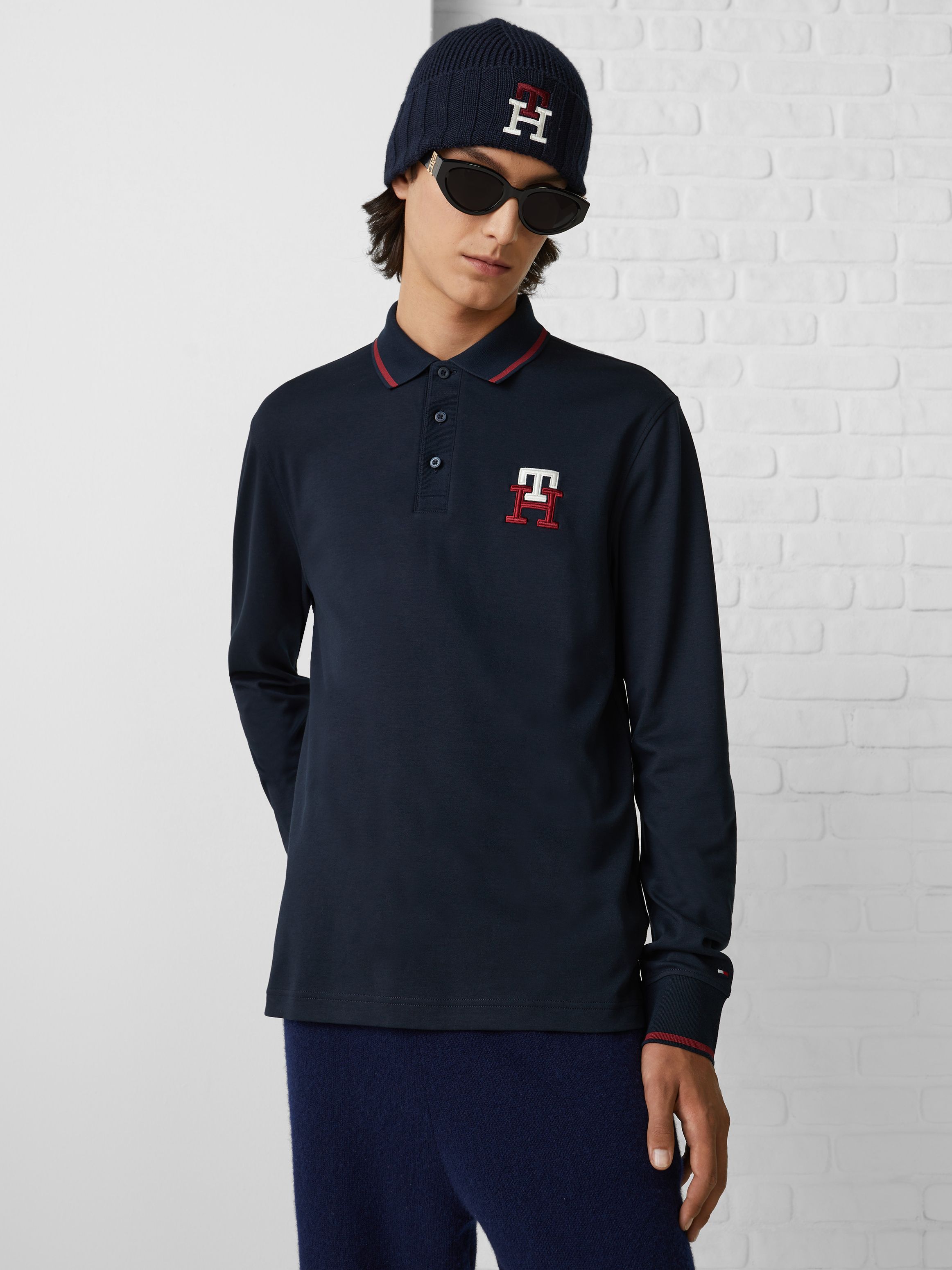 THE MONOGRAM COLLECTION Slim Fit Long-Sleeve Polo | Tommy Hilfiger