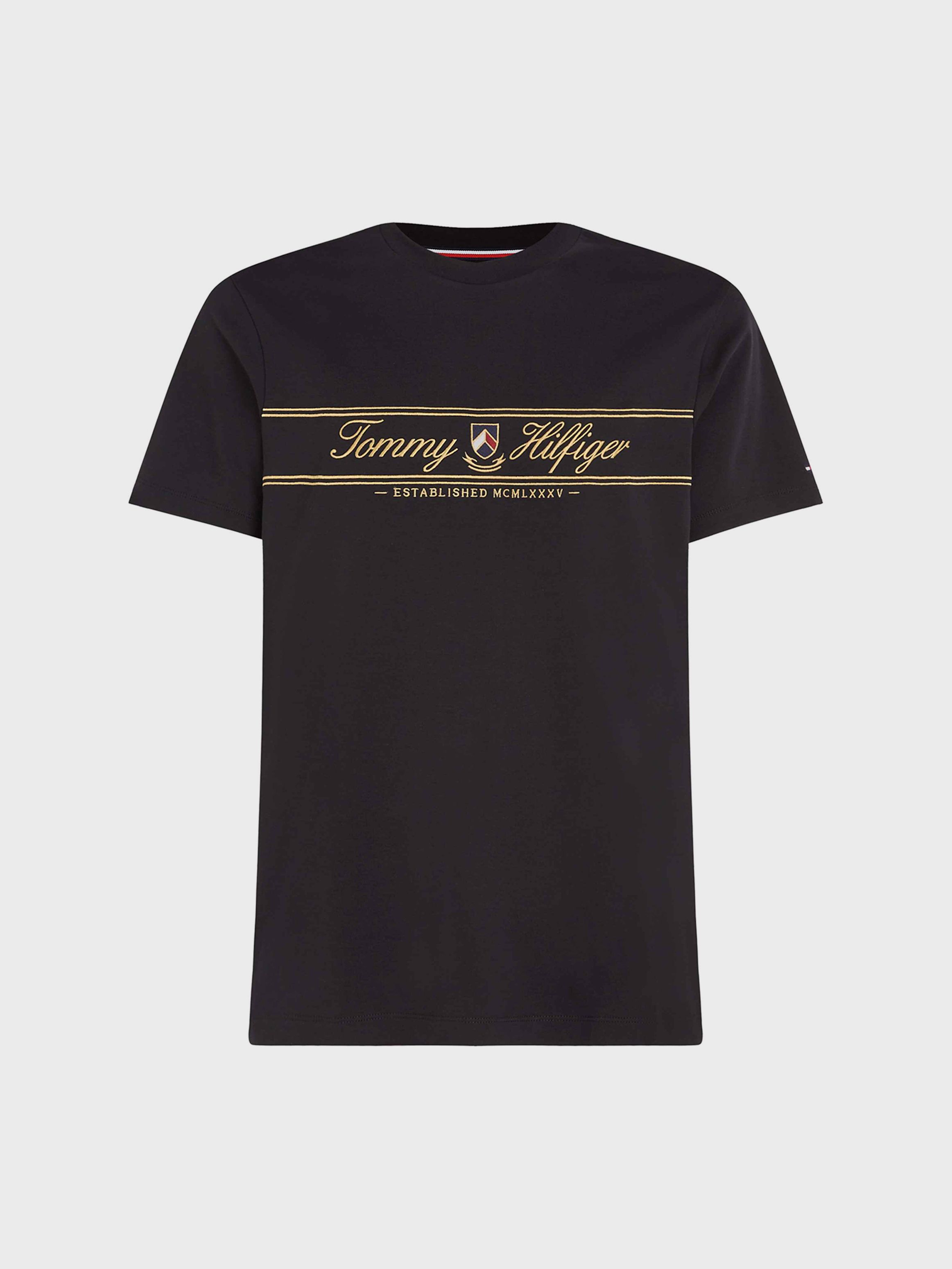 Logo Embroidered Crew Neck T-Shirt | Tommy Hilfiger