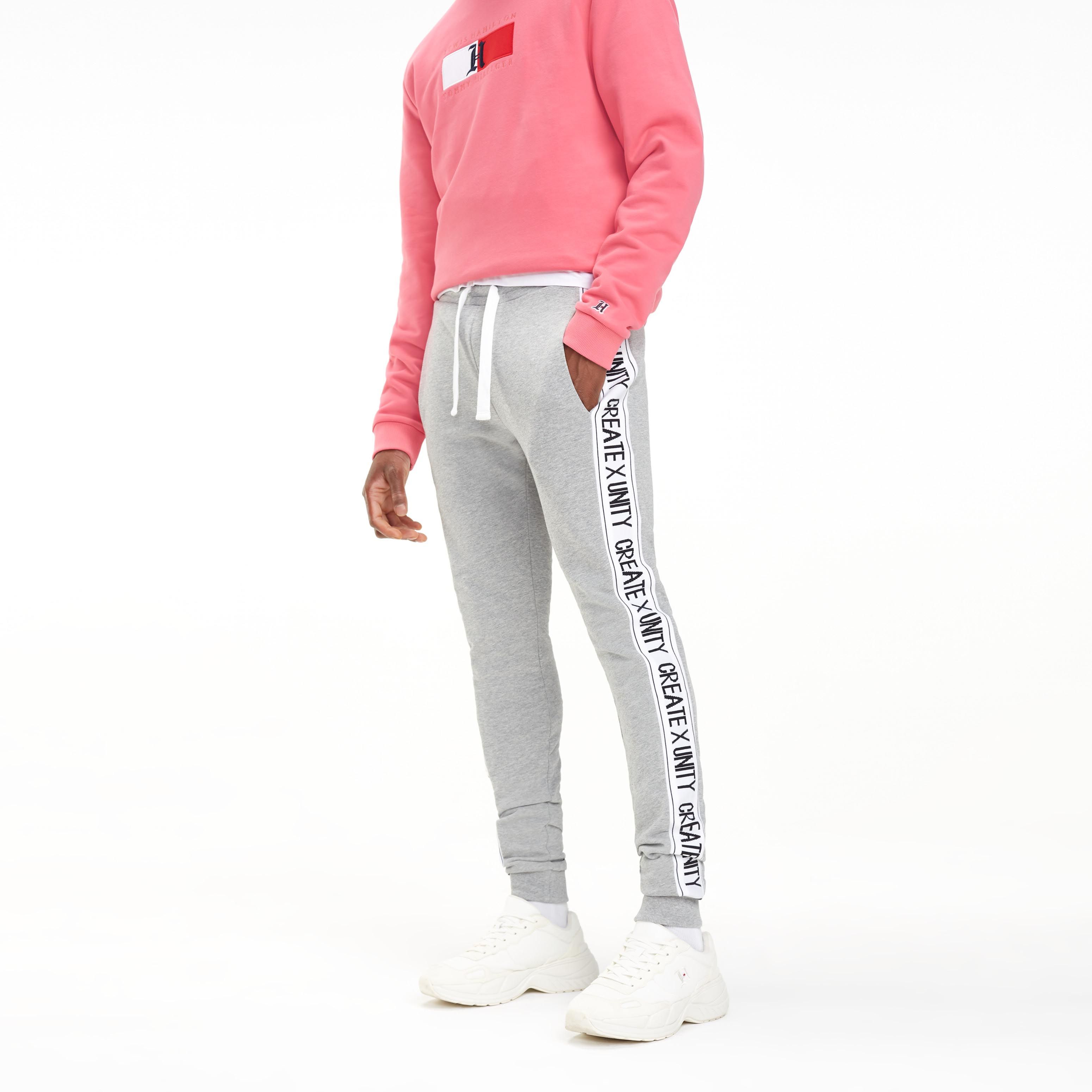 tommy hilfiger logo tape joggers