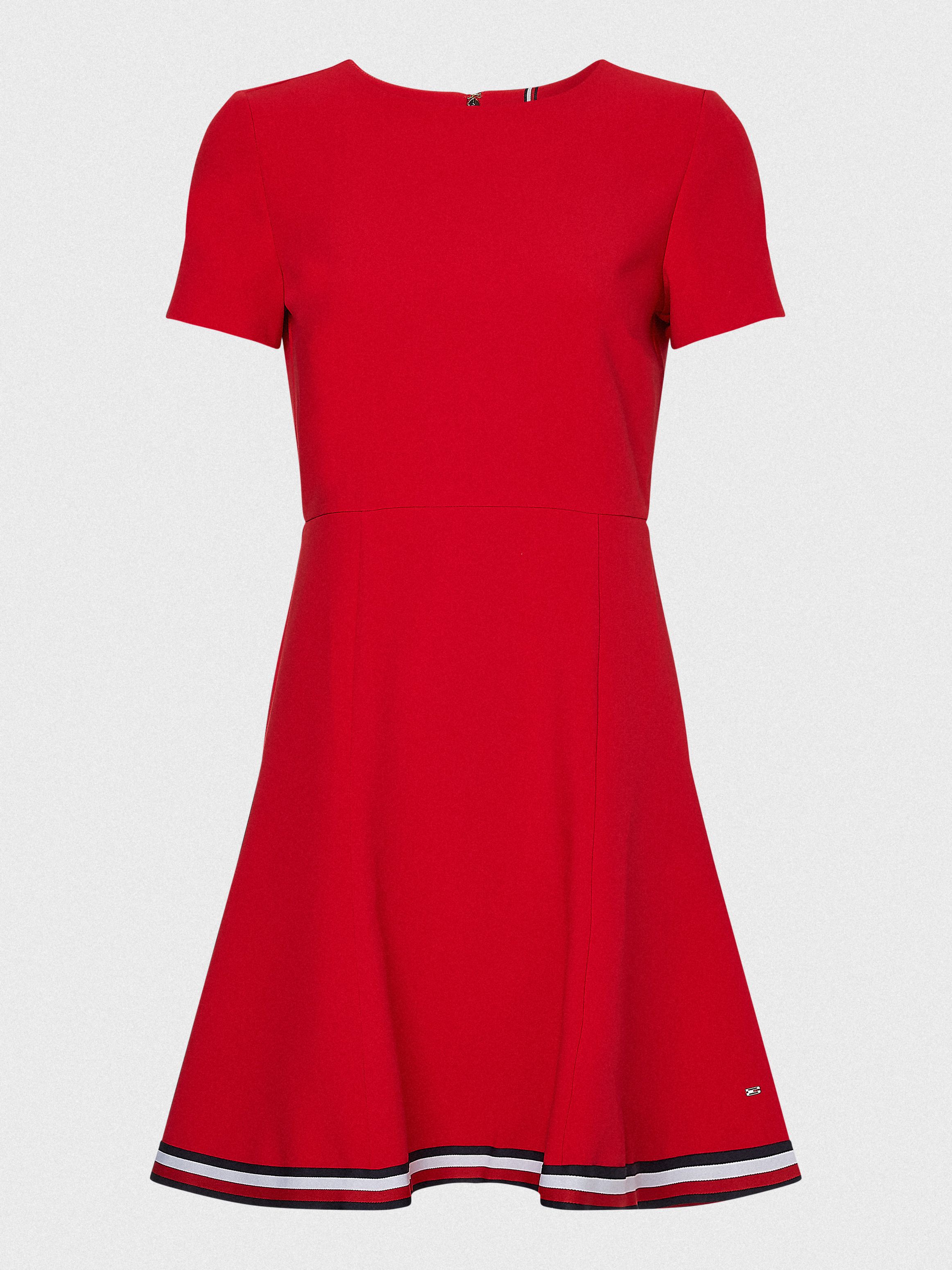 signature tape fit and flare dress