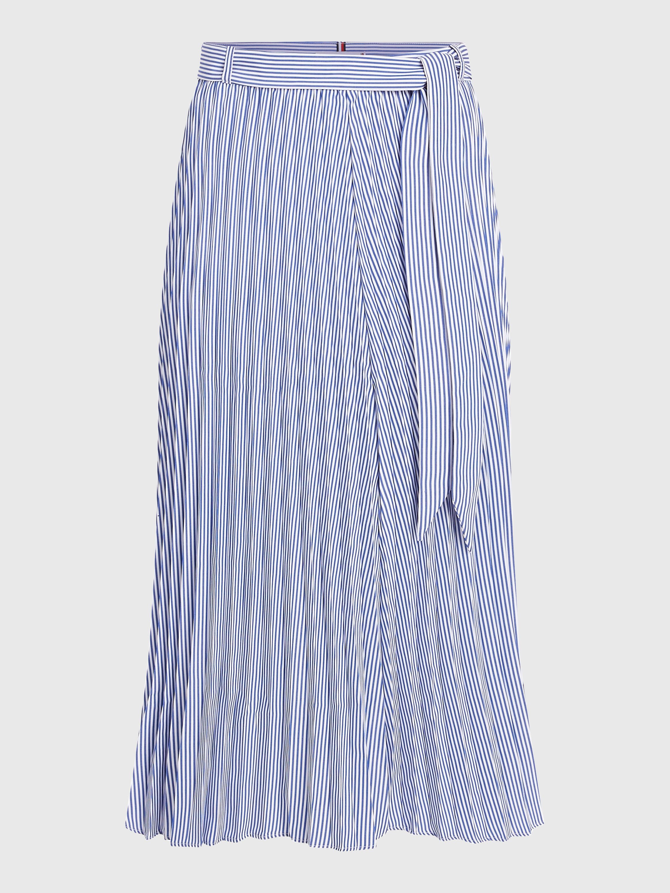 Pleated Ithaca Stripe Midi Skirt | Tommy Hilfiger® UAE