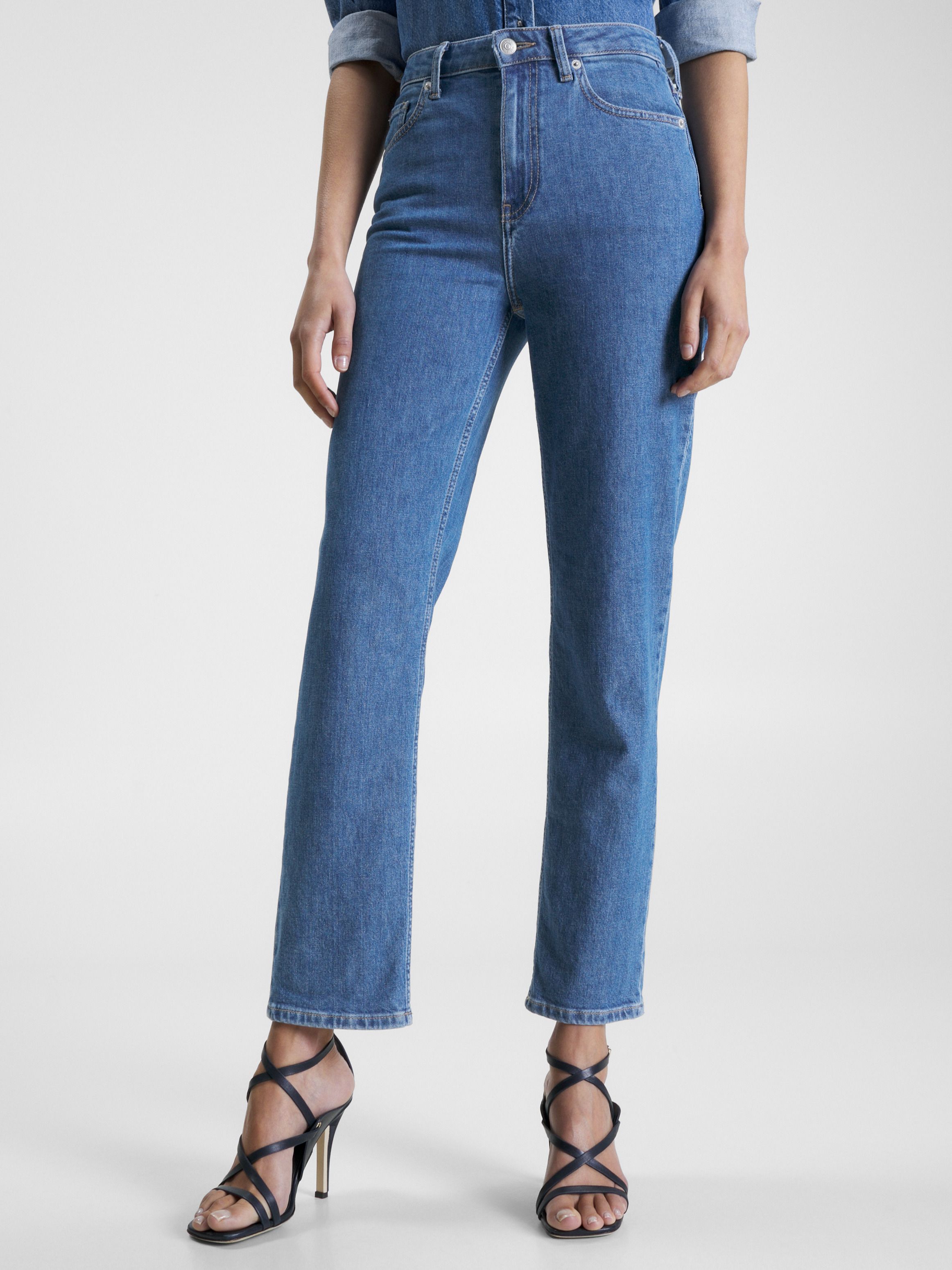 Classics High Rise Fitted Straight Jeans | Tommy Hilfiger