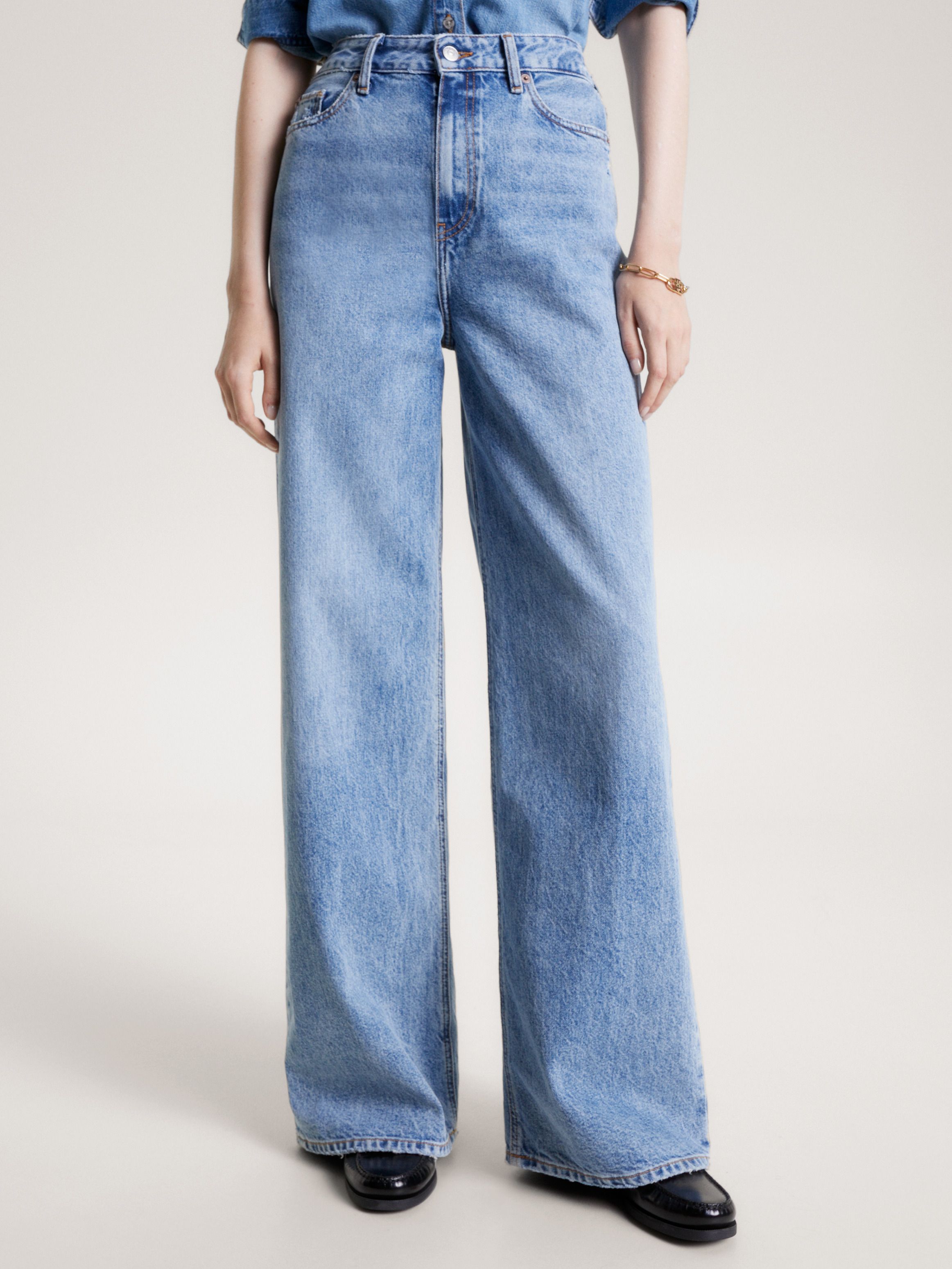High Rise Wide Leg Faded Jeans | Tommy Hilfiger