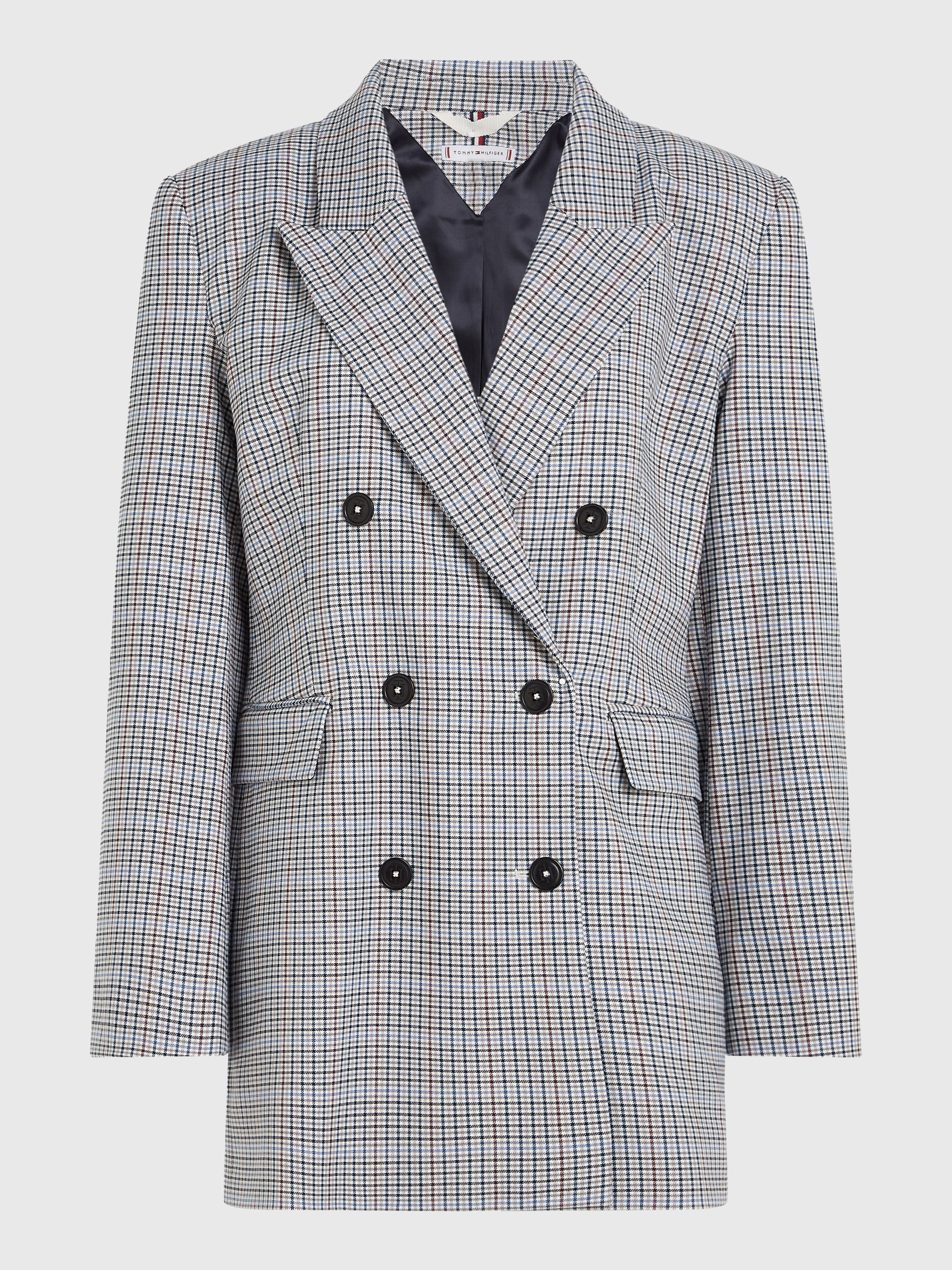 Check Relaxed Fit Double Breasted Blazer | Tommy Hilfiger