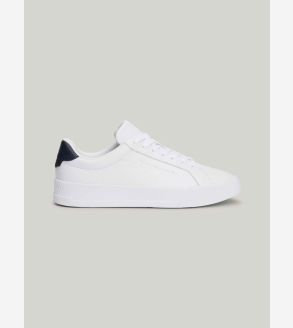 Pebble Grain Leather Court Trainers | Tommy Hilfiger 