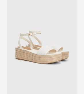 Leather Woven Flatform Sandals