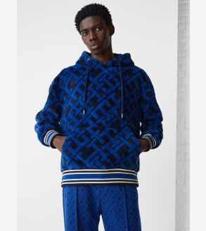 Louis Vuitton Monogram Zip-Through Hoodie, Blue, M