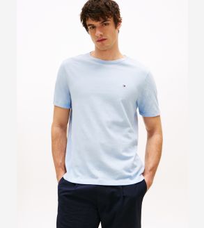 Cotton Linen T-Shirt | Breezy Blue | Tommy Hilfiger