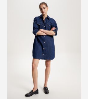 Relaxed Fit Denim Shirt Dress