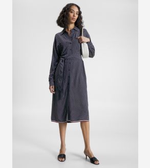 Polka Dot Midi Shirt Dress Tommy Hilfiger