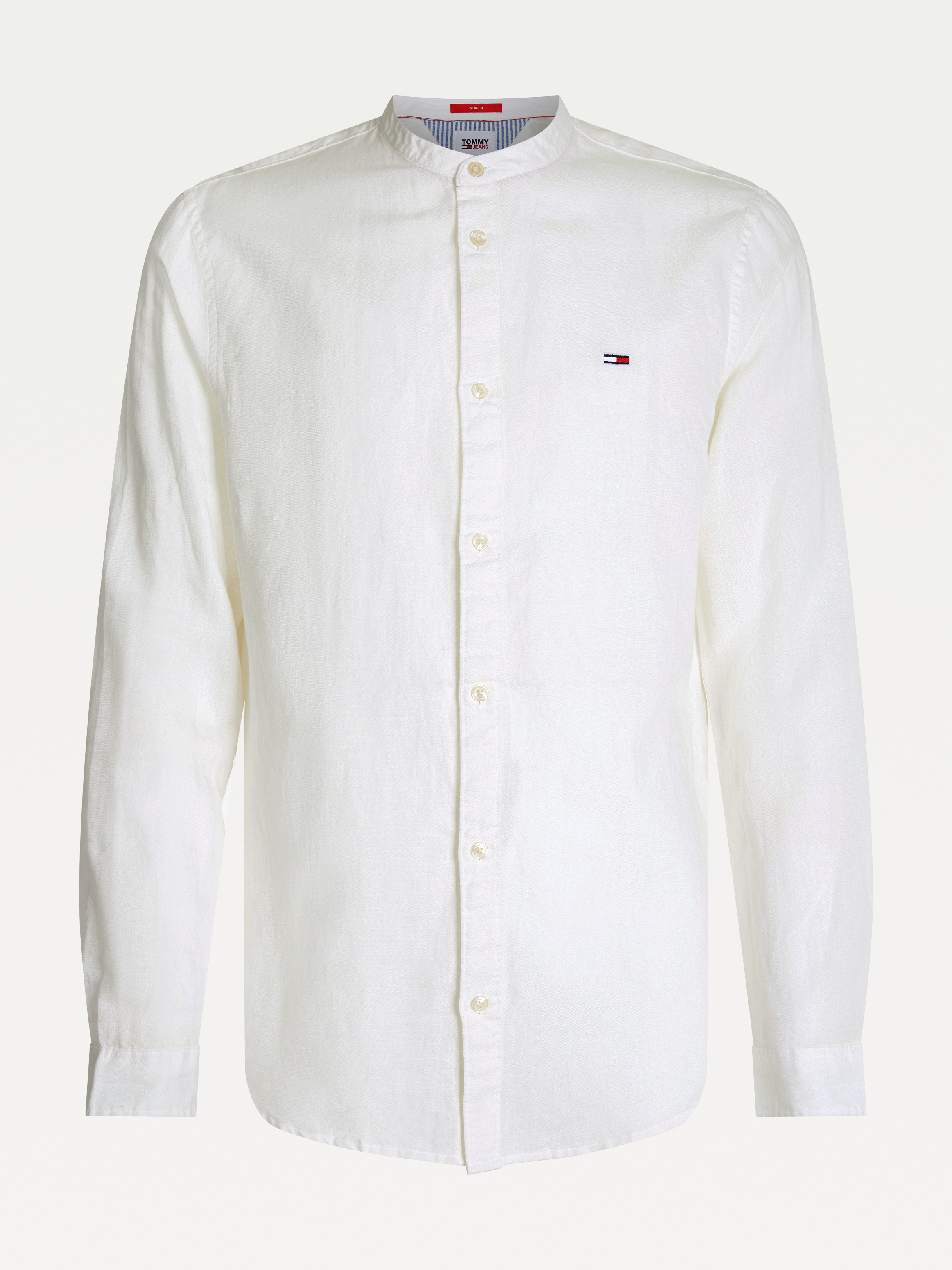 Tommy Hilfiger | Mandarin Collar Cotton Linen Shirt | Tommy Hilfiger