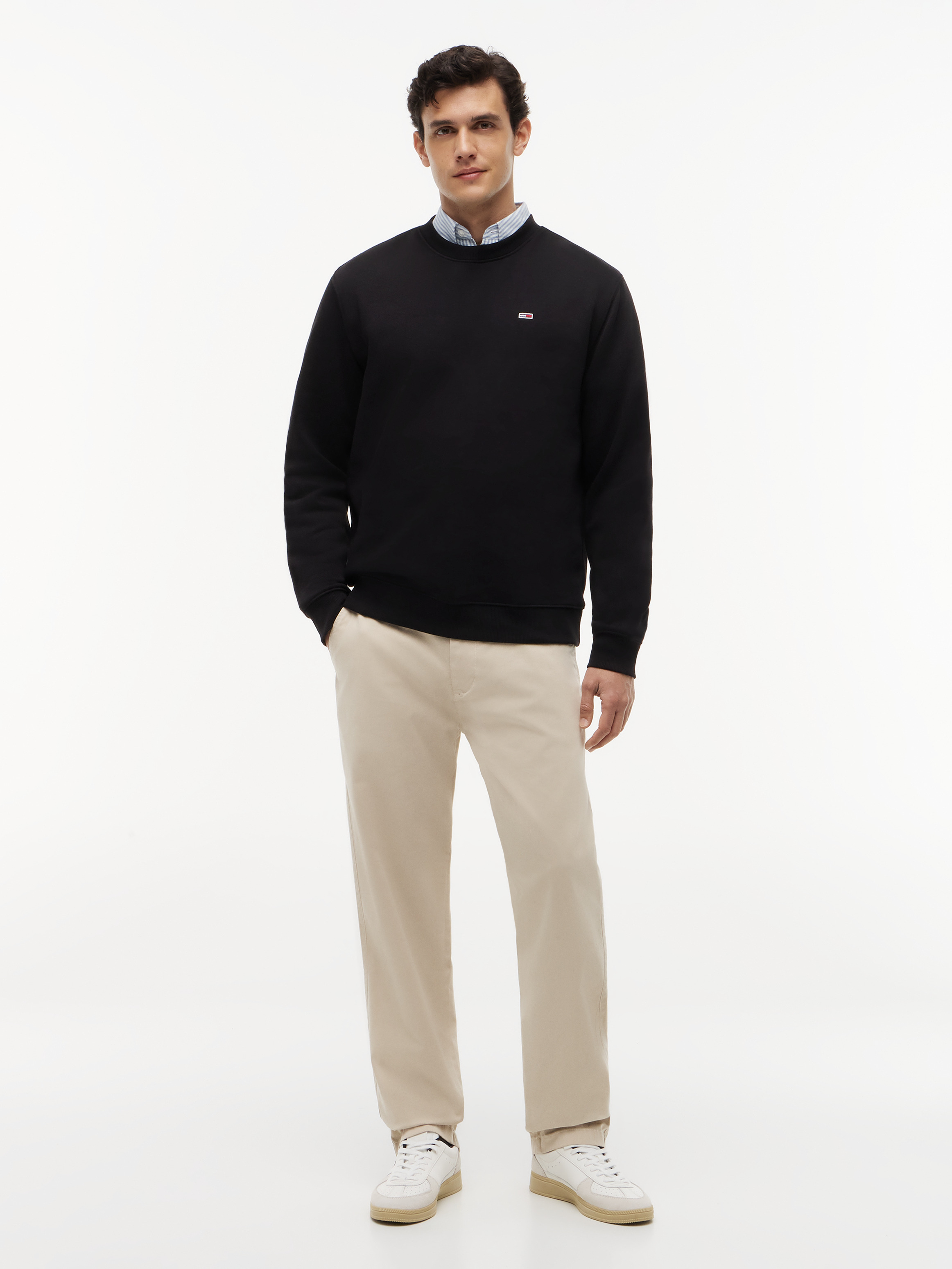 Tommy Flag Embroidery Brushed Fleece Jumper