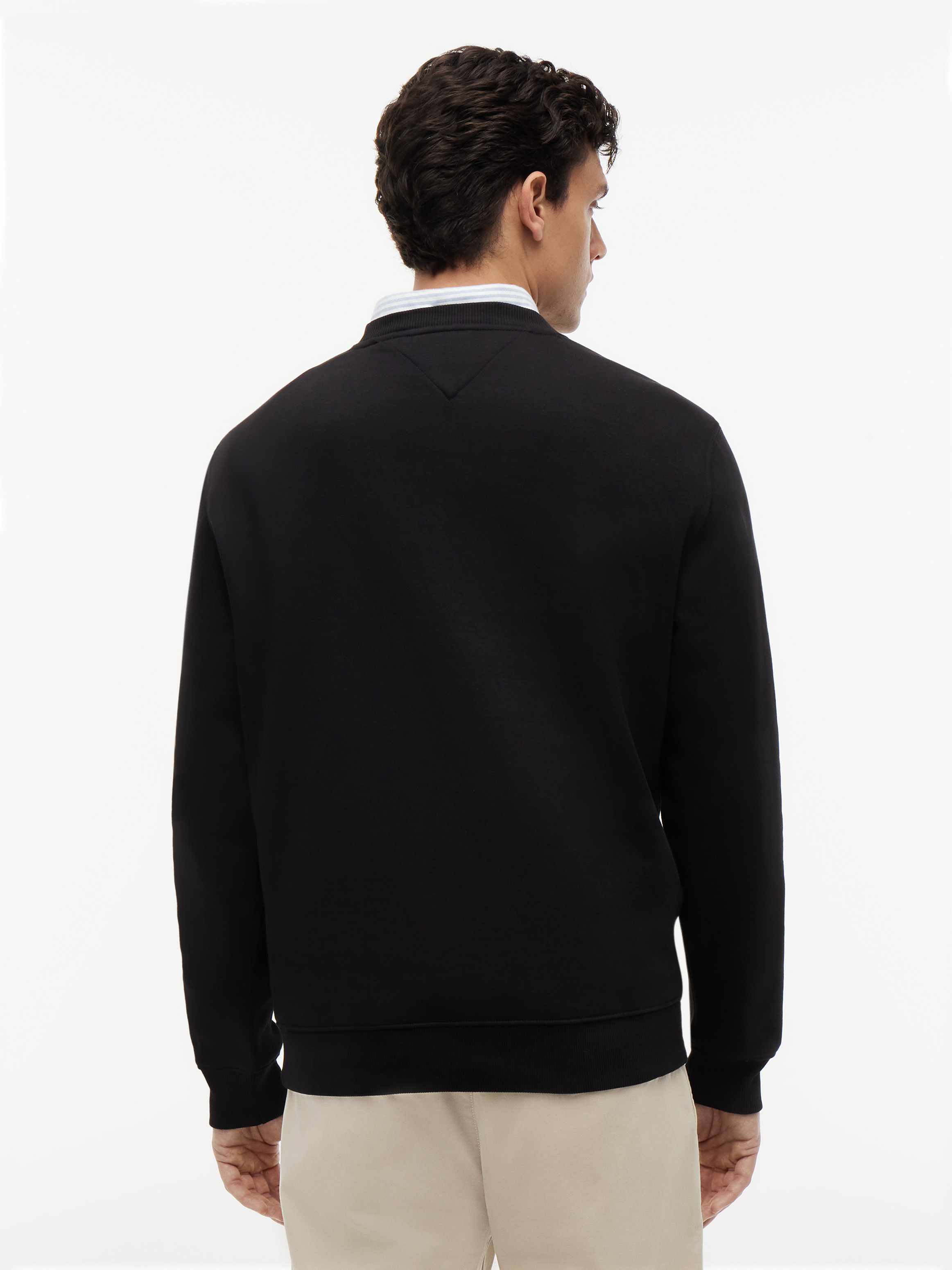 Tommy Flag Embroidery Brushed Fleece Jumper