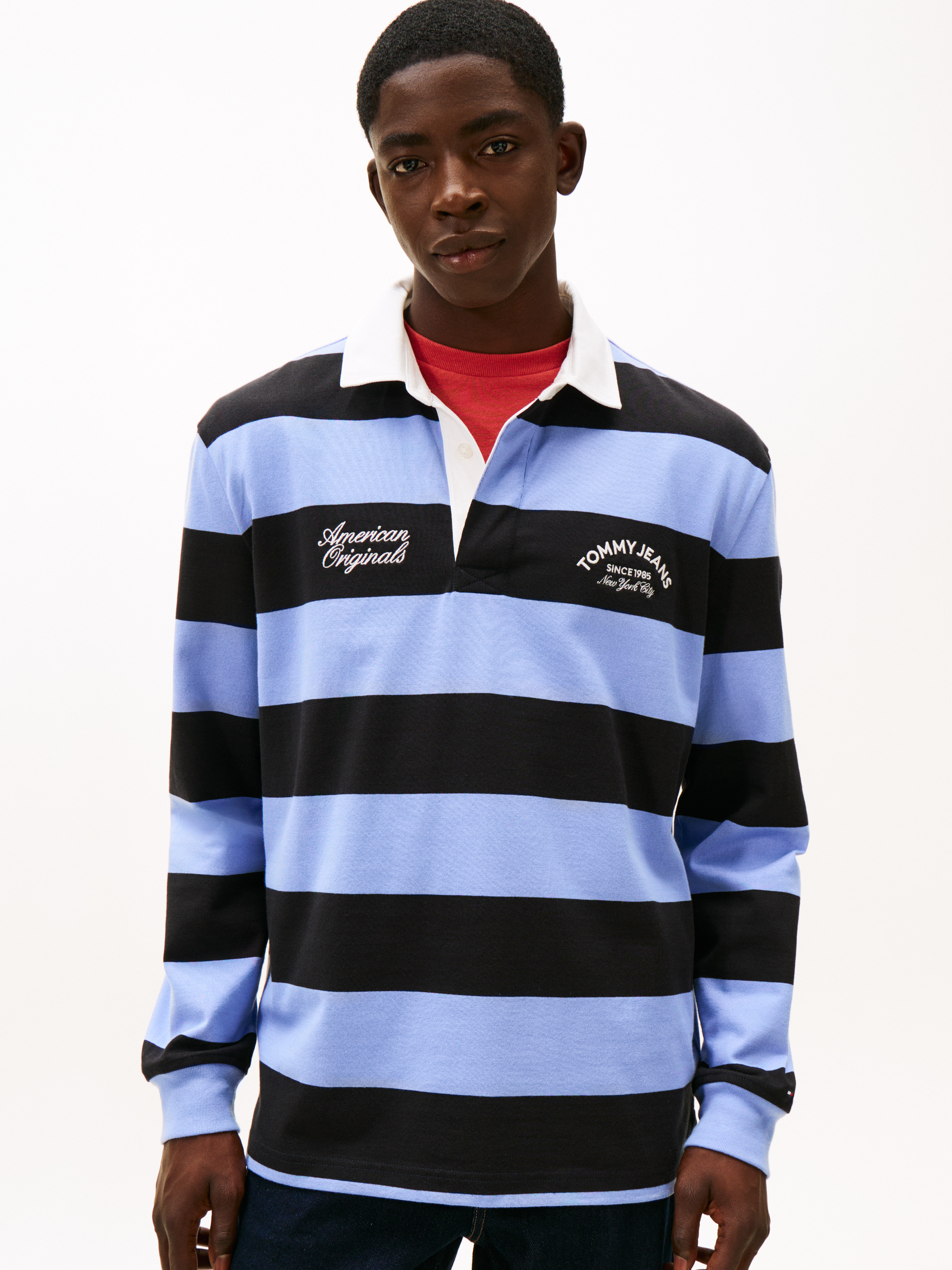 Stripe Relaxed Rugby T-Shirt — LILAC
