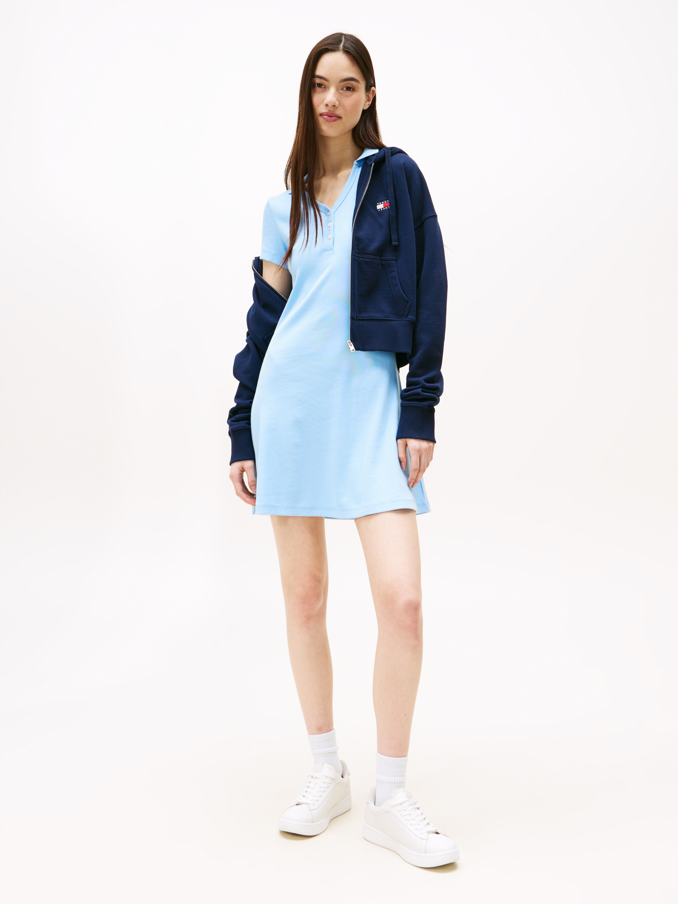 Rib Polo T-Shirt Dress