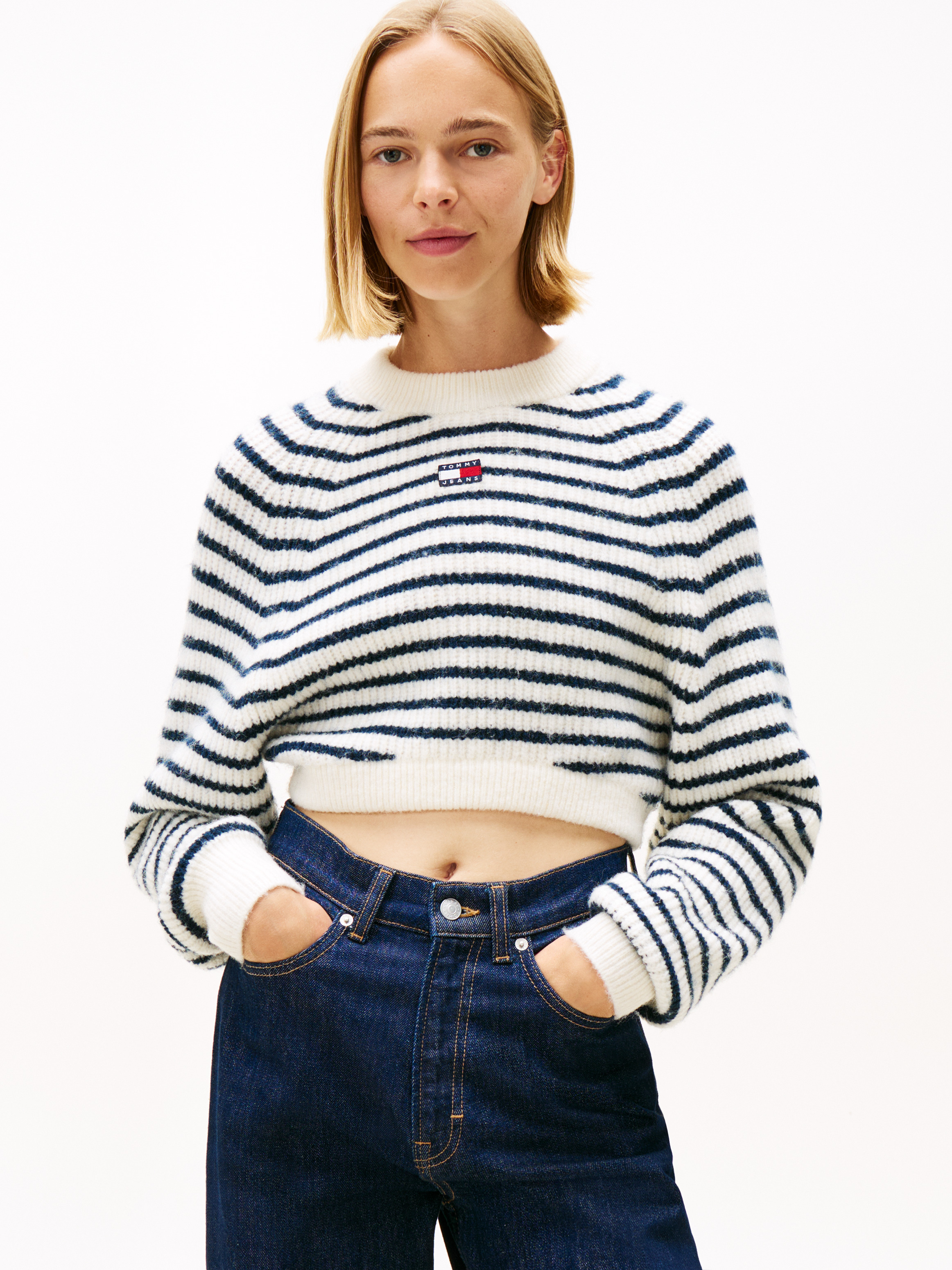 Tommy Badge Boxy Jumper with Wool