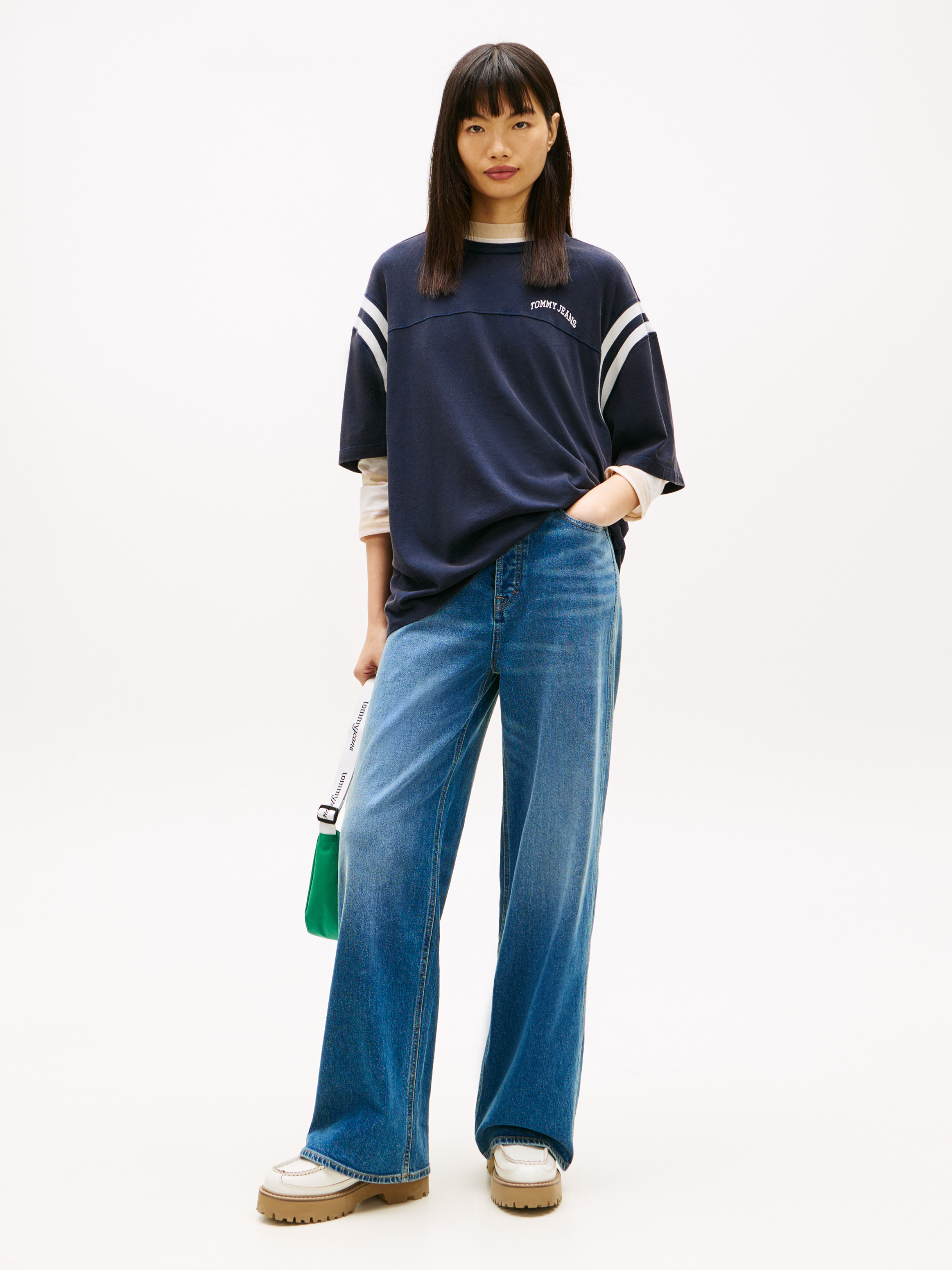 Claire Faded High Rise Wide Leg Jeans — Blue