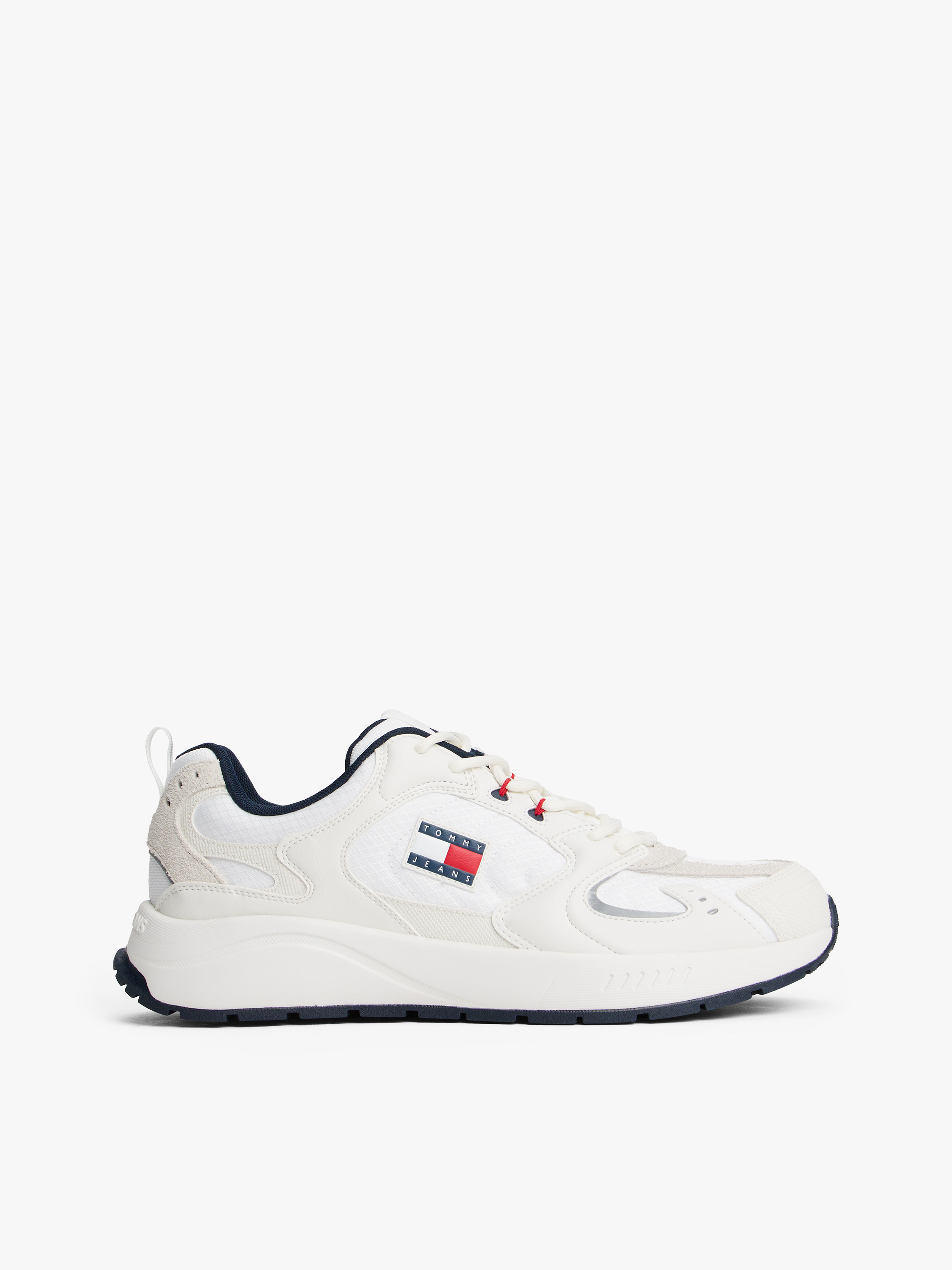 Logo Mixed Texture Trainers
