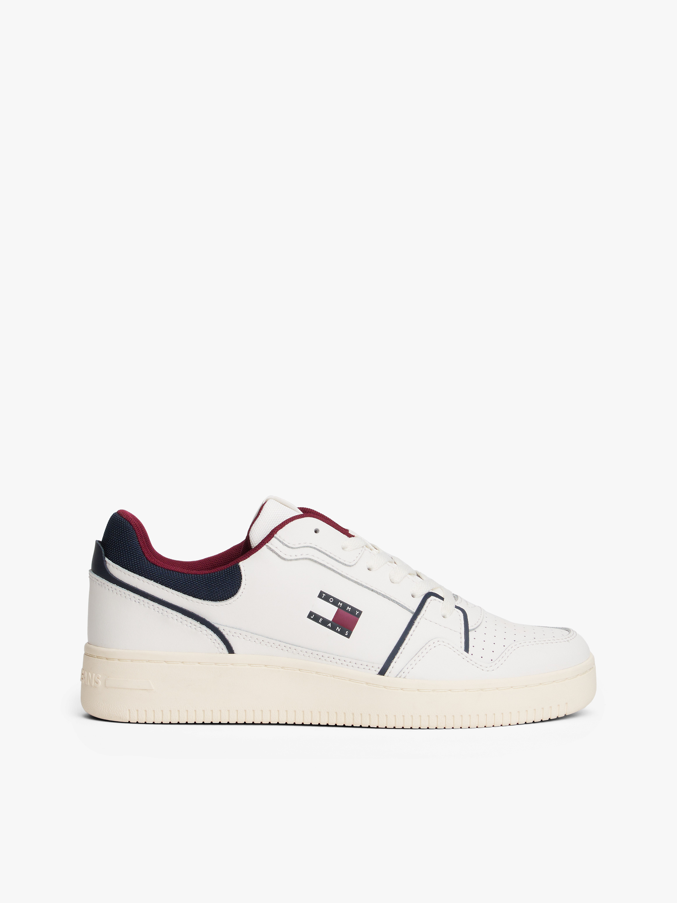 Fine Cleat Retro Basketball Trainers with Leather — Beige