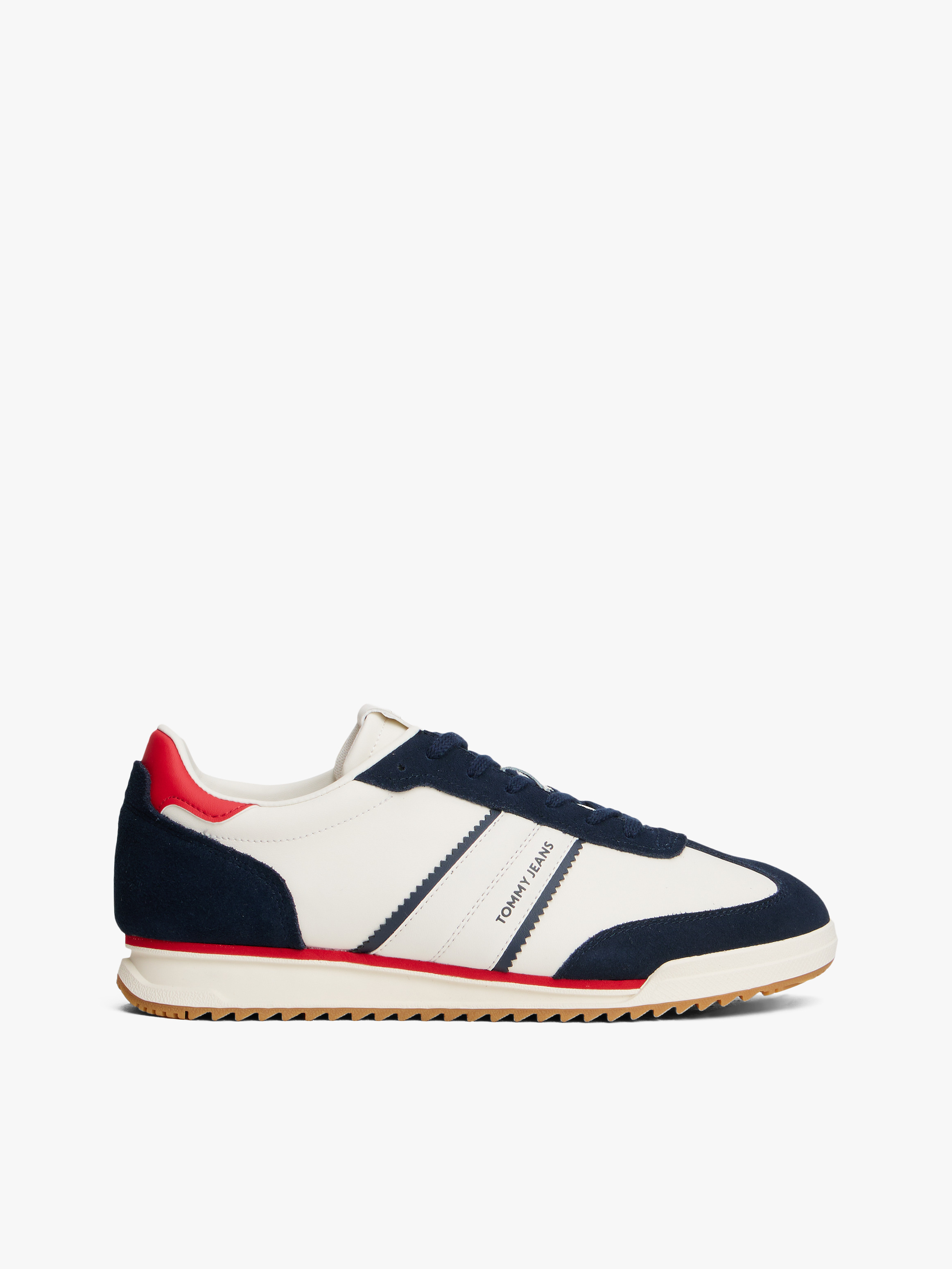 Retro Serrated Trainers with Leather
